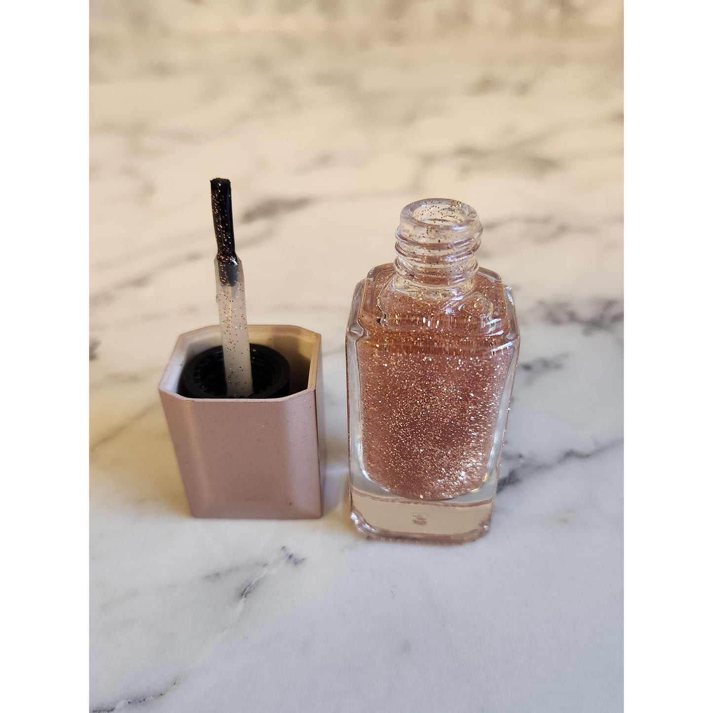 Ellen Tracy Rose Gold Glitter Nail Polish
