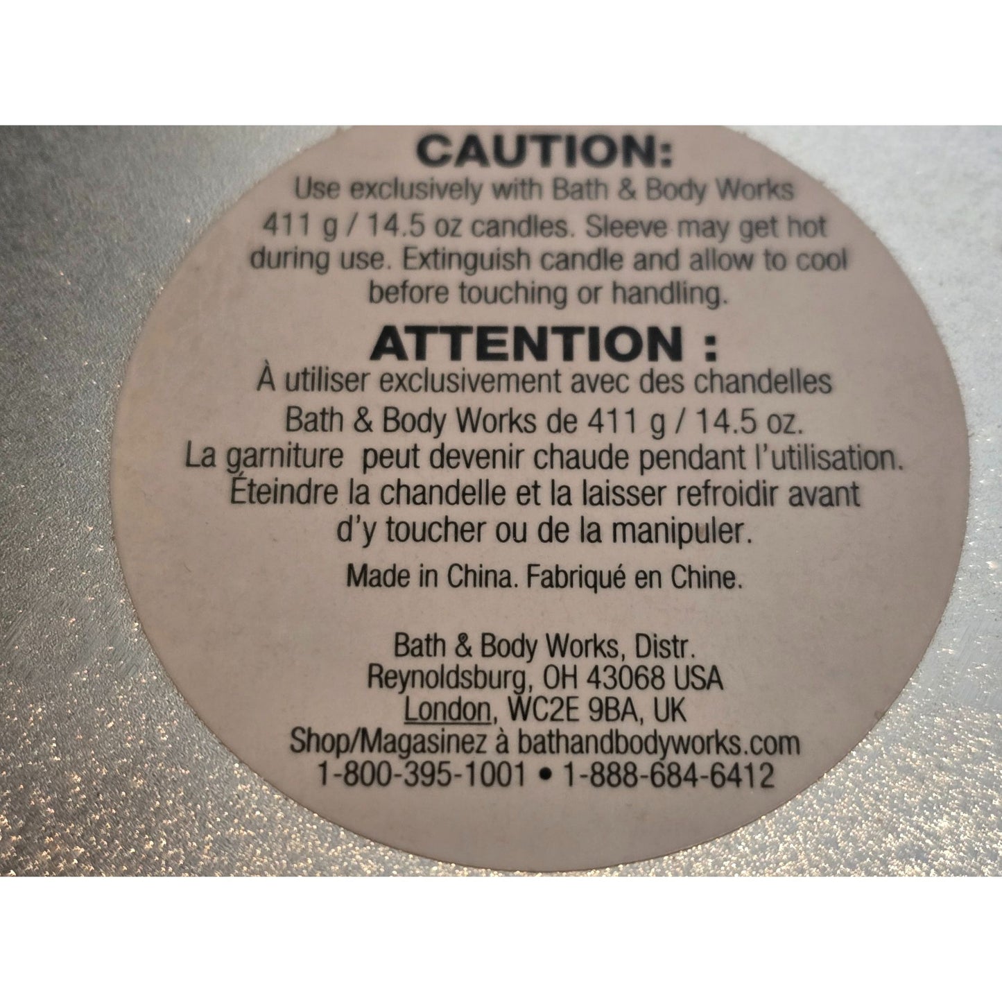 Bath & Body Works Candle Sleeve Holder Metal Leaf Design Fits 14.5 Oz Candles