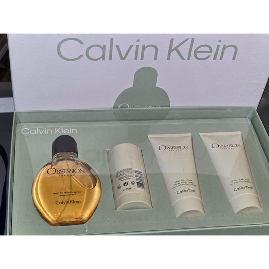 Calvin Klein Obsession For Men Fragrance Gift Set: Cologne Deodorant After Shave