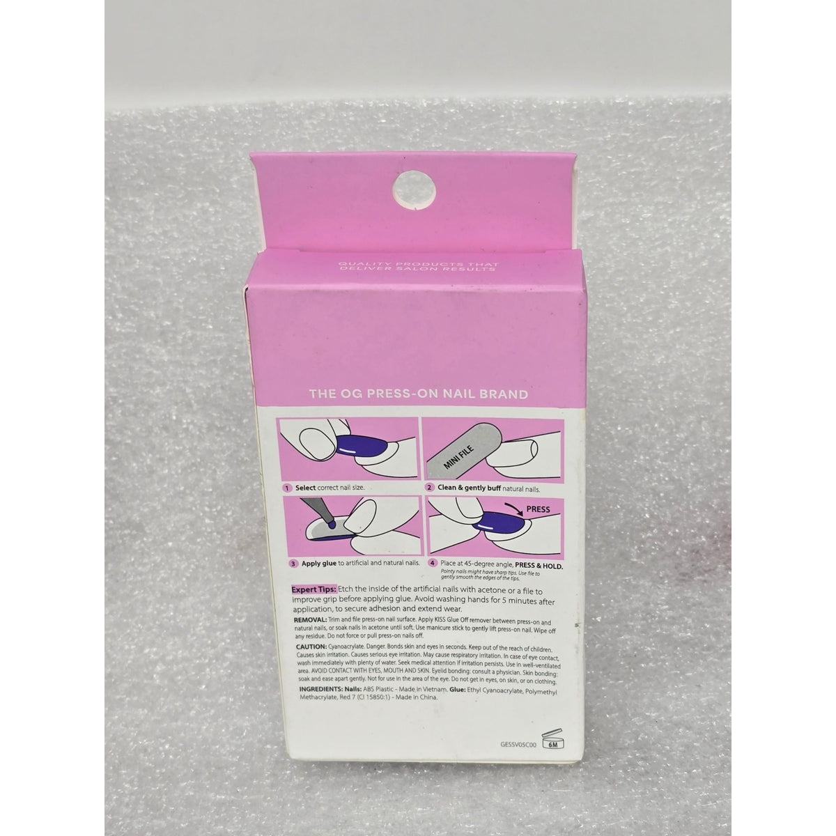 Kiss Glam Embellished Press-On Nails Short Length Iridescent Finish 32 Nails