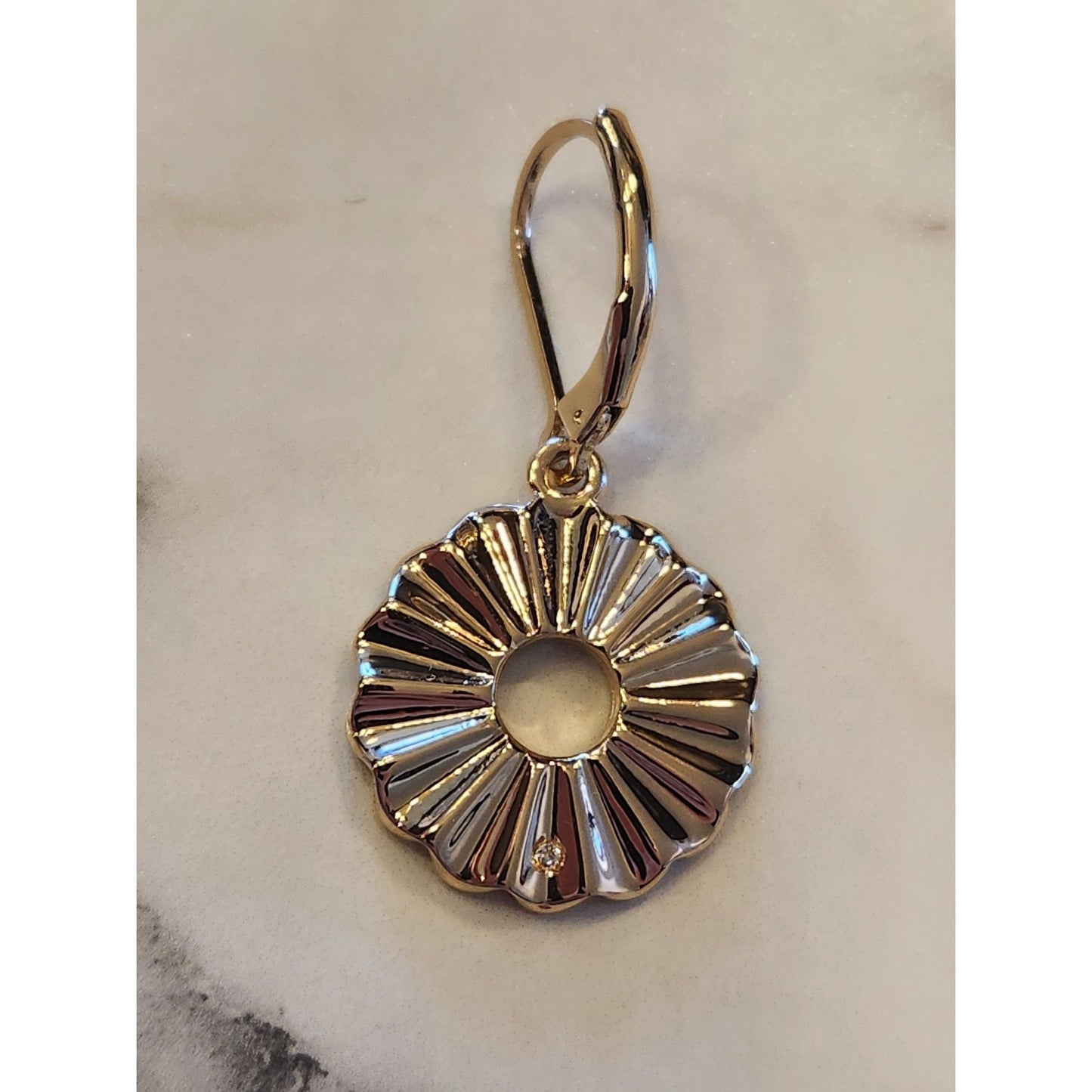 Anne Klein Gold-Tone Floral Drop Earrings With Rhinestone Accents