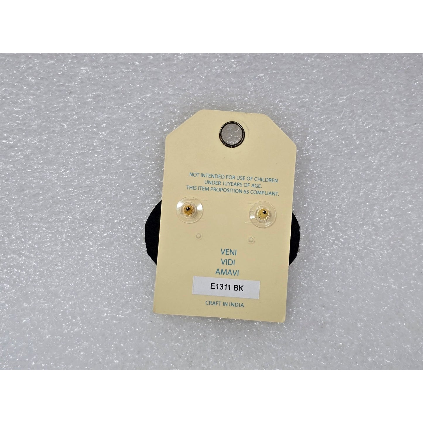 Ciel Handmade Black & Gold Beaded Earrings With Crystals Round Design