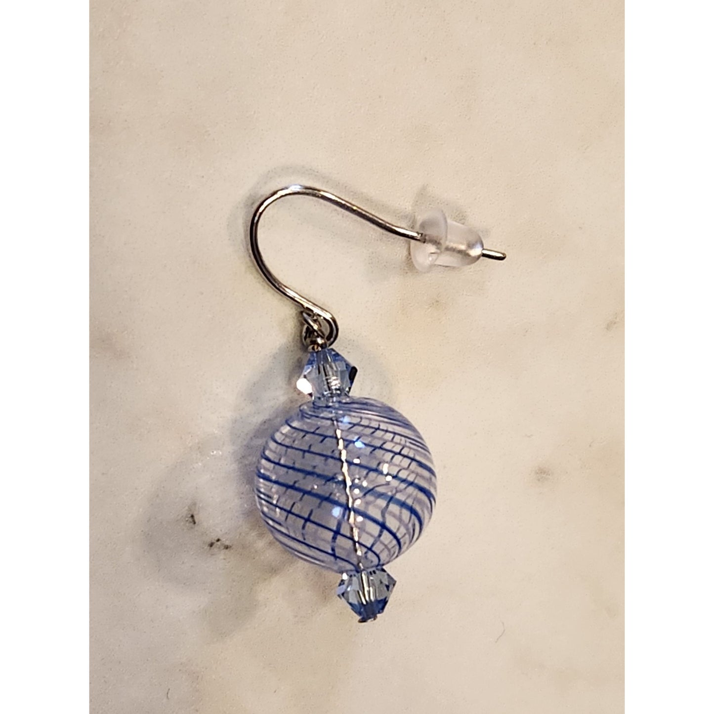Sterling Silver Earrings With Crystalized Swarovski Elements Blue