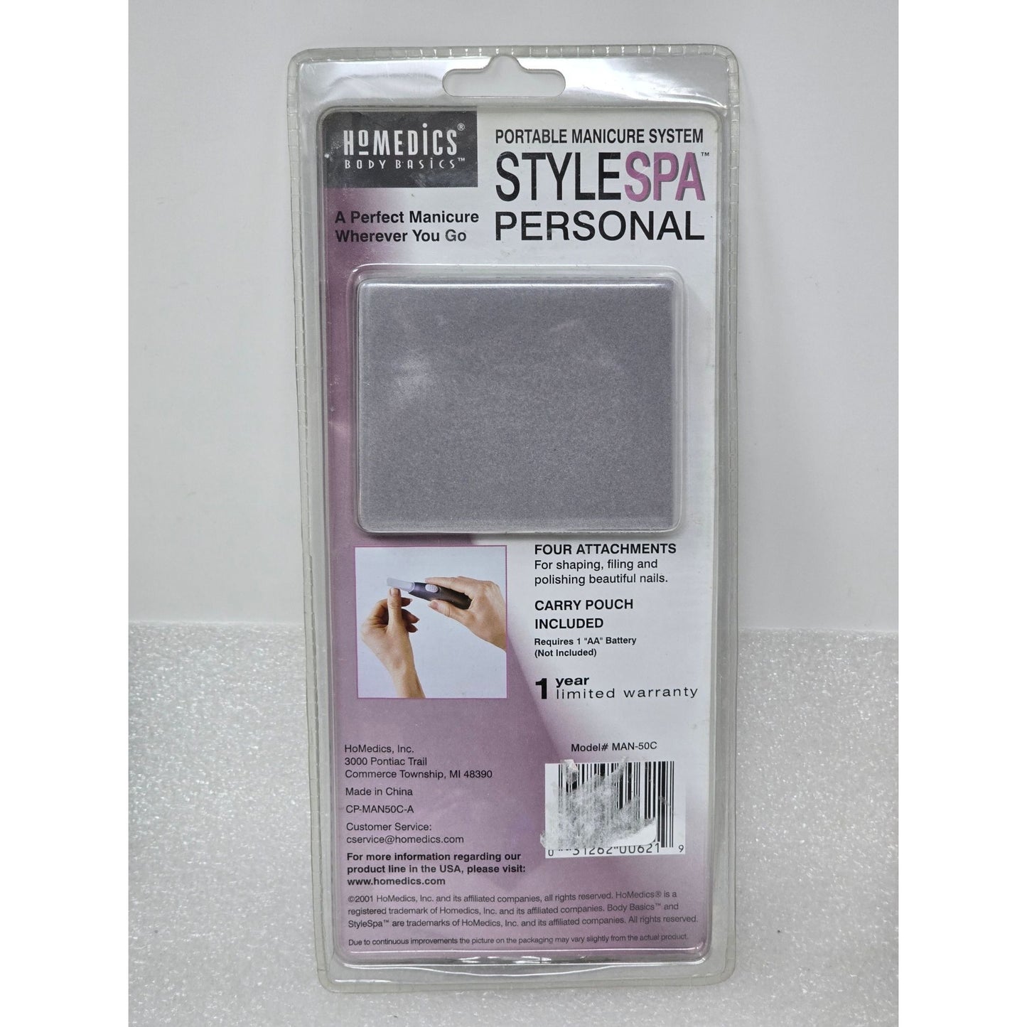 HoMedics Style Spa Personal Portable Manicure System With 4 Attachments MAN-50C