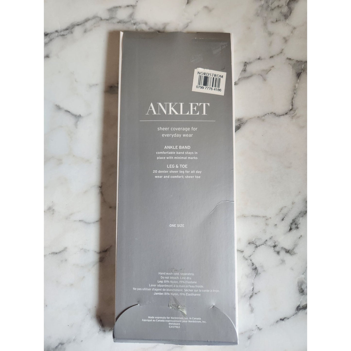 Nordstrom Anklet Sheer Coverage Light Nude One Size Pack of 3