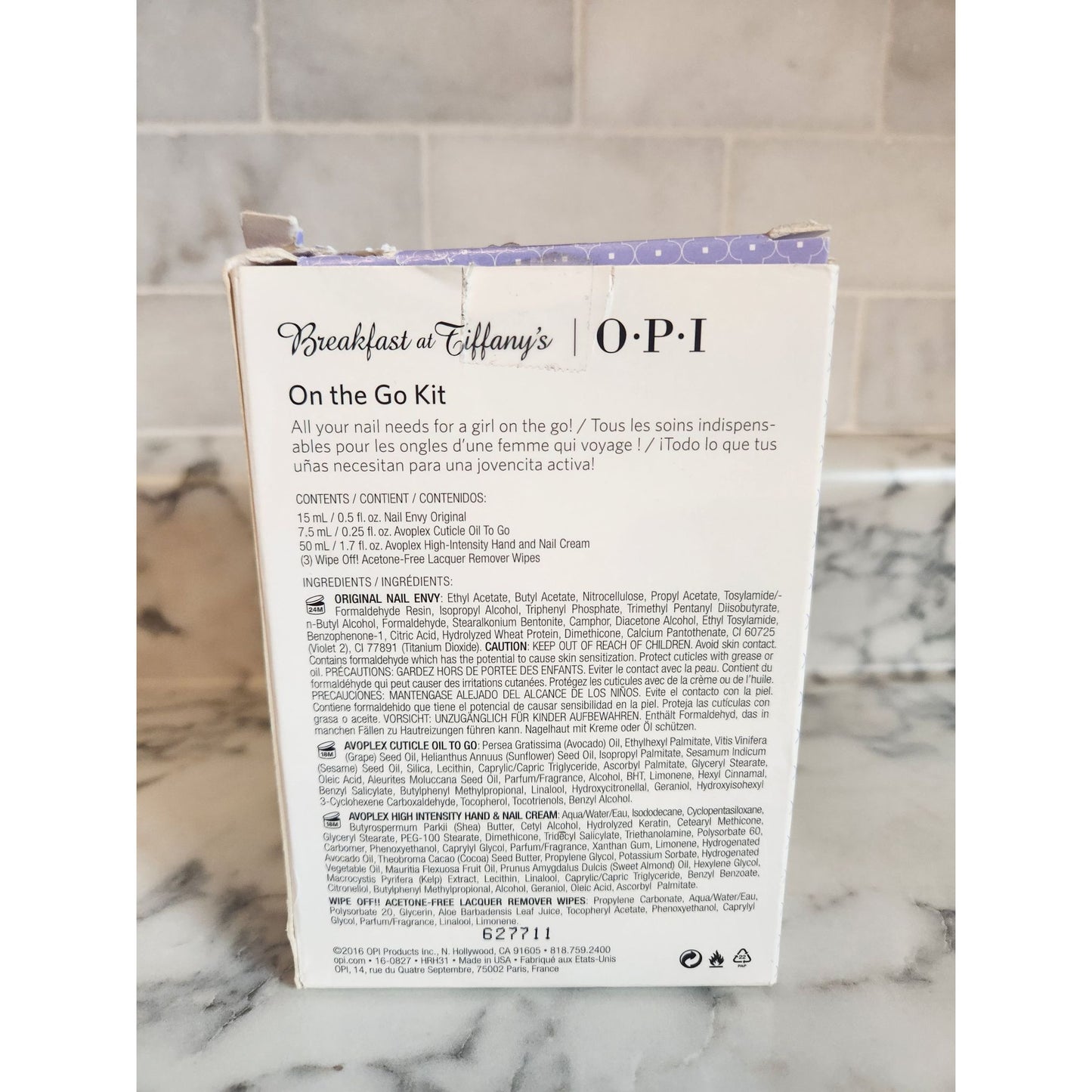 OPI Breakfast At Tiffanys On-The-Go Nail Care Kit Avoplex Hand Cream Strengthener