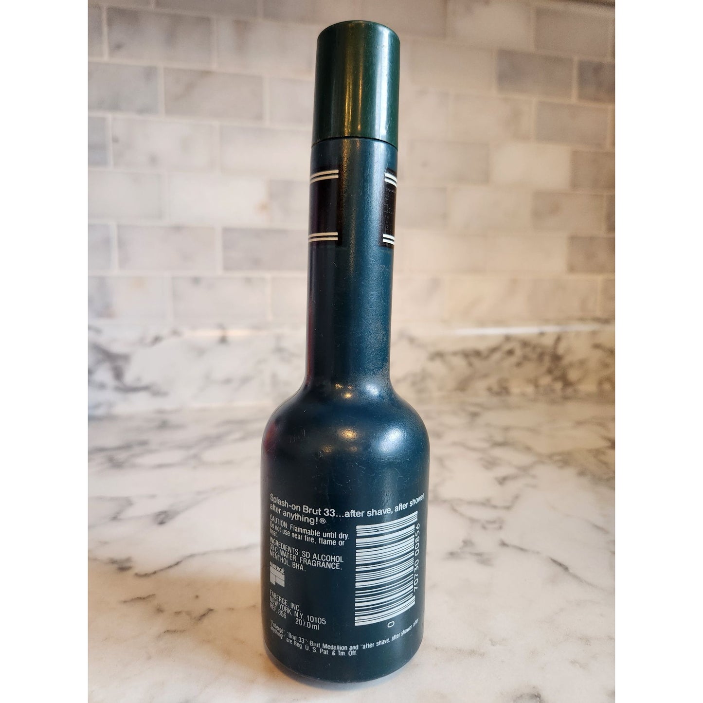 Faberge Brut 33 Splash-On Lotion 7 Fl. Oz. Green Bottle For After Shave