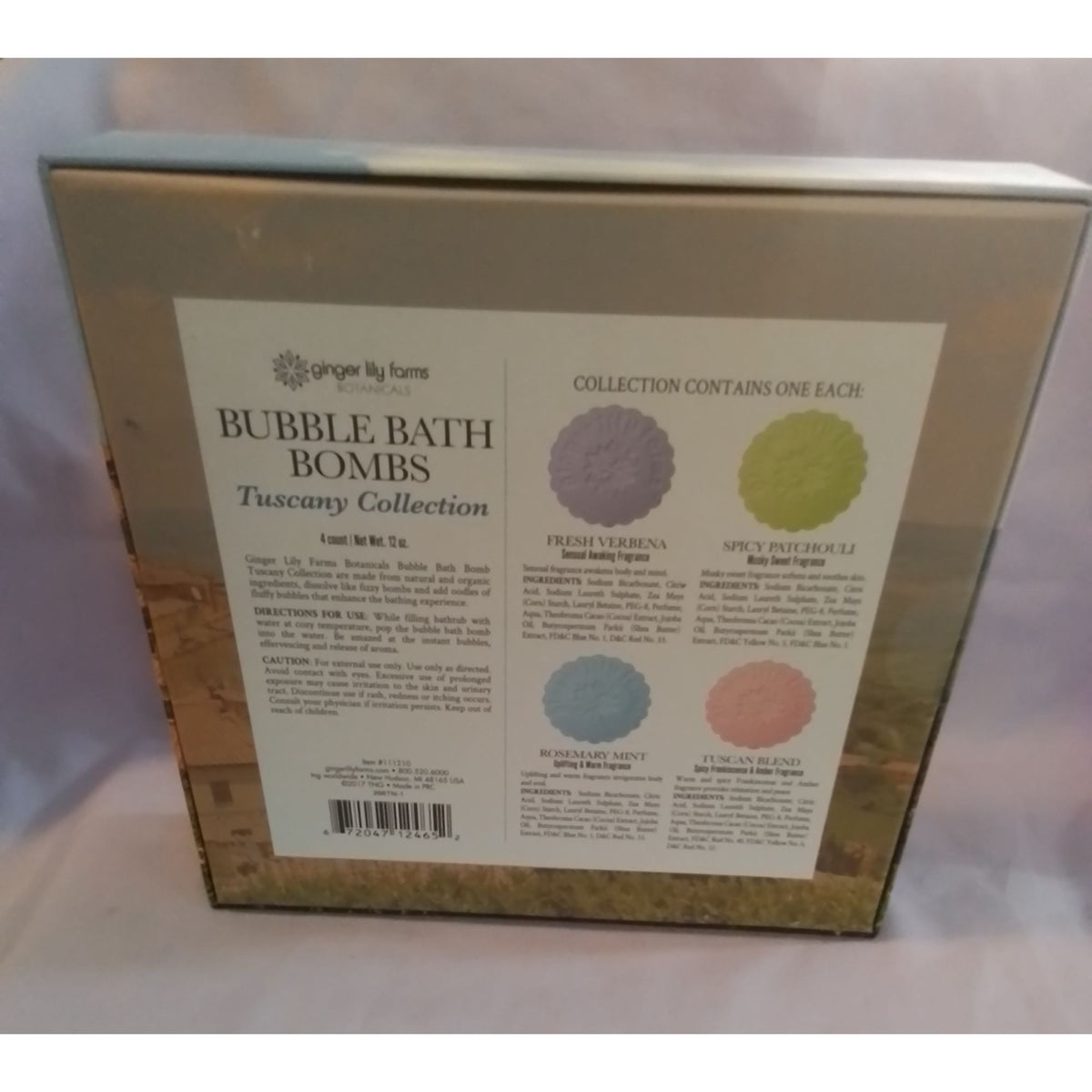 Ginger Lily Farms Botanicals Tuscany Collection Bubble Bath Bombs 4Pack Gift Set