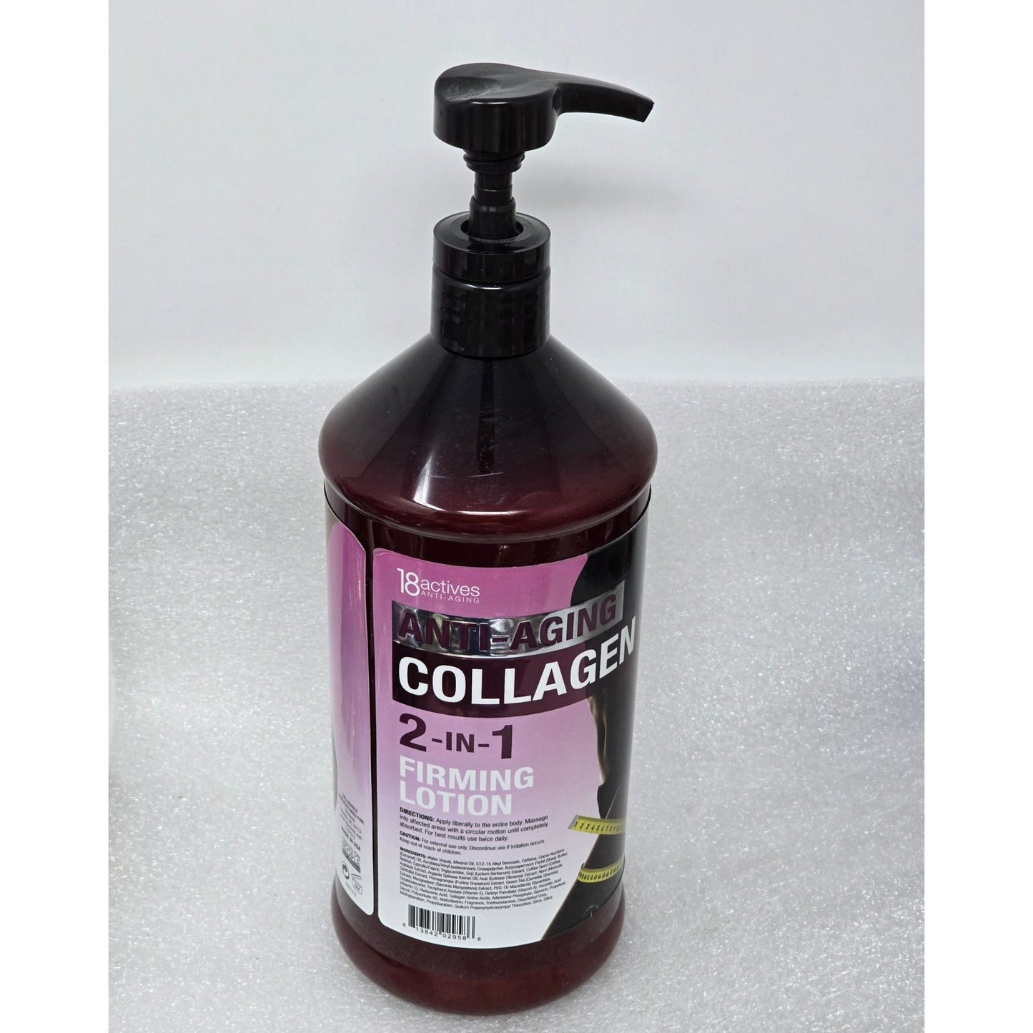 18 Actives Anti-Aging Collagen 2-In-1 Firming Lotion Retinol 32 Oz Pump Bottle