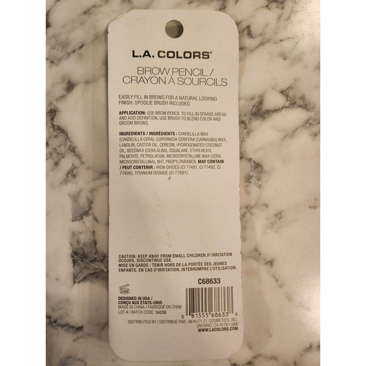 L.A. Colors Brow Pencil with Spoolie Brush - Medium Shade - 1.5g