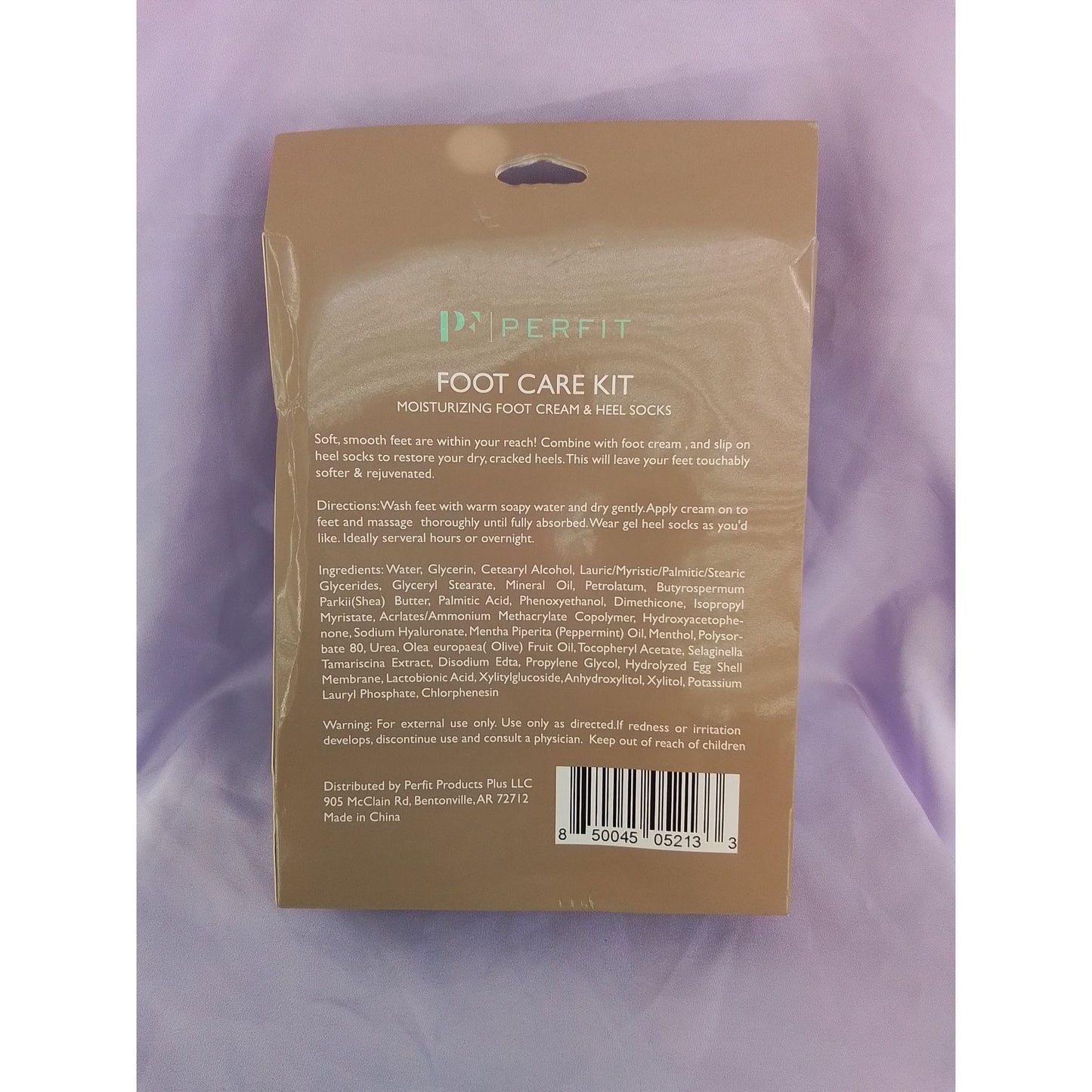 Perfit Tea Tree Foot Care Kit With Moisturizing Foot Cream & Gel Heel Socks