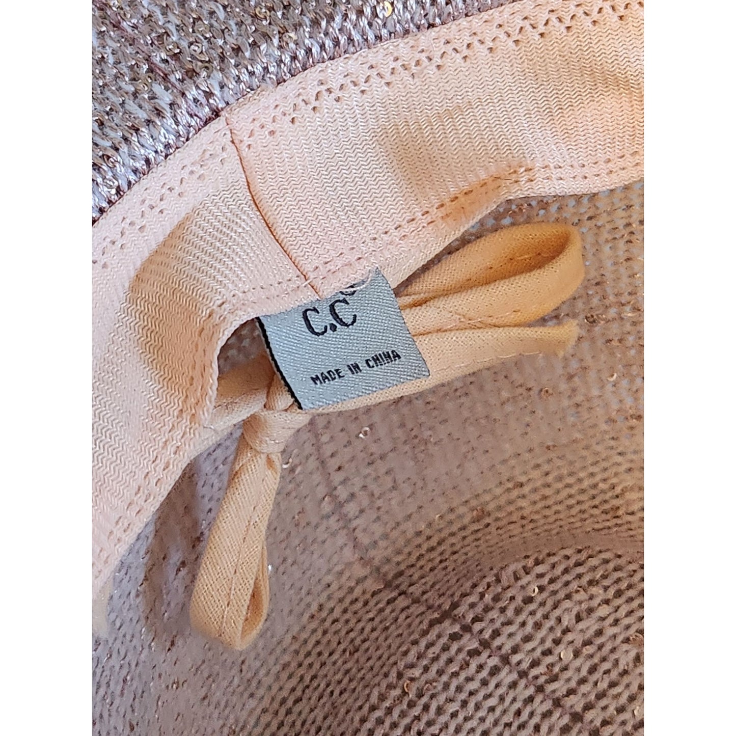 Womens C.C. Pink Straw Cowboy Hat With Adjustable Inner Band