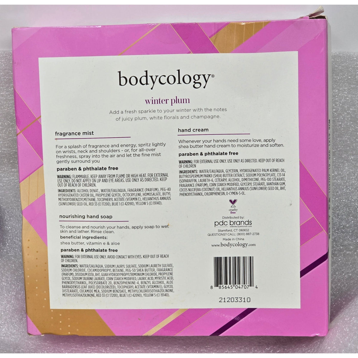 Bodycology Winter Plum Hand Care & Fragrance Set Mist Cream & Nourishing Soap