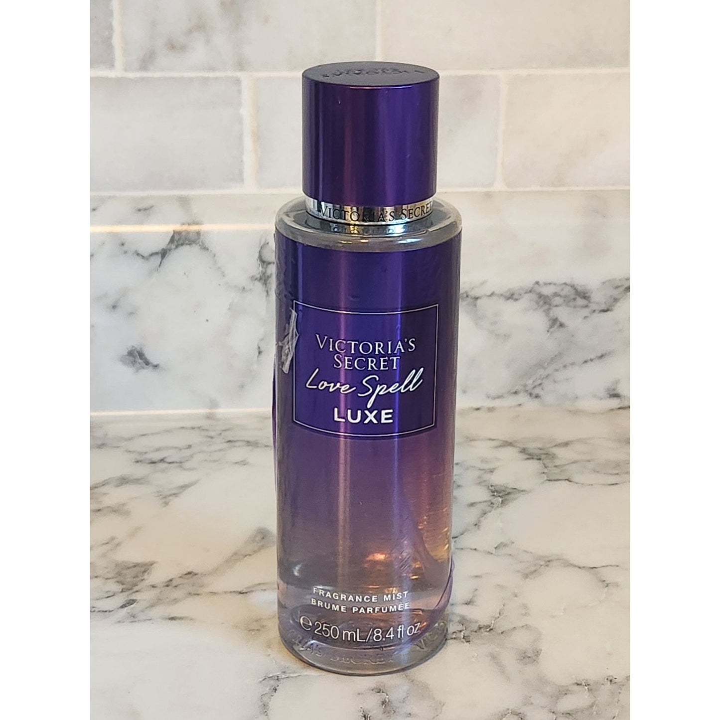 Victoria's Secret Love Spell Luxe Fragrance Mist 8.4 Oz Purple Bottle