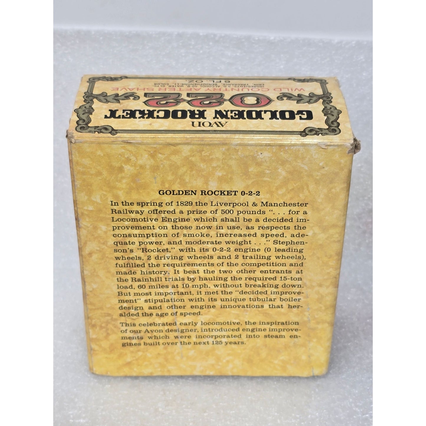 Avon Golden Rocket 0-2-2 Locomotive Avon Wild Country After Shave Collectible