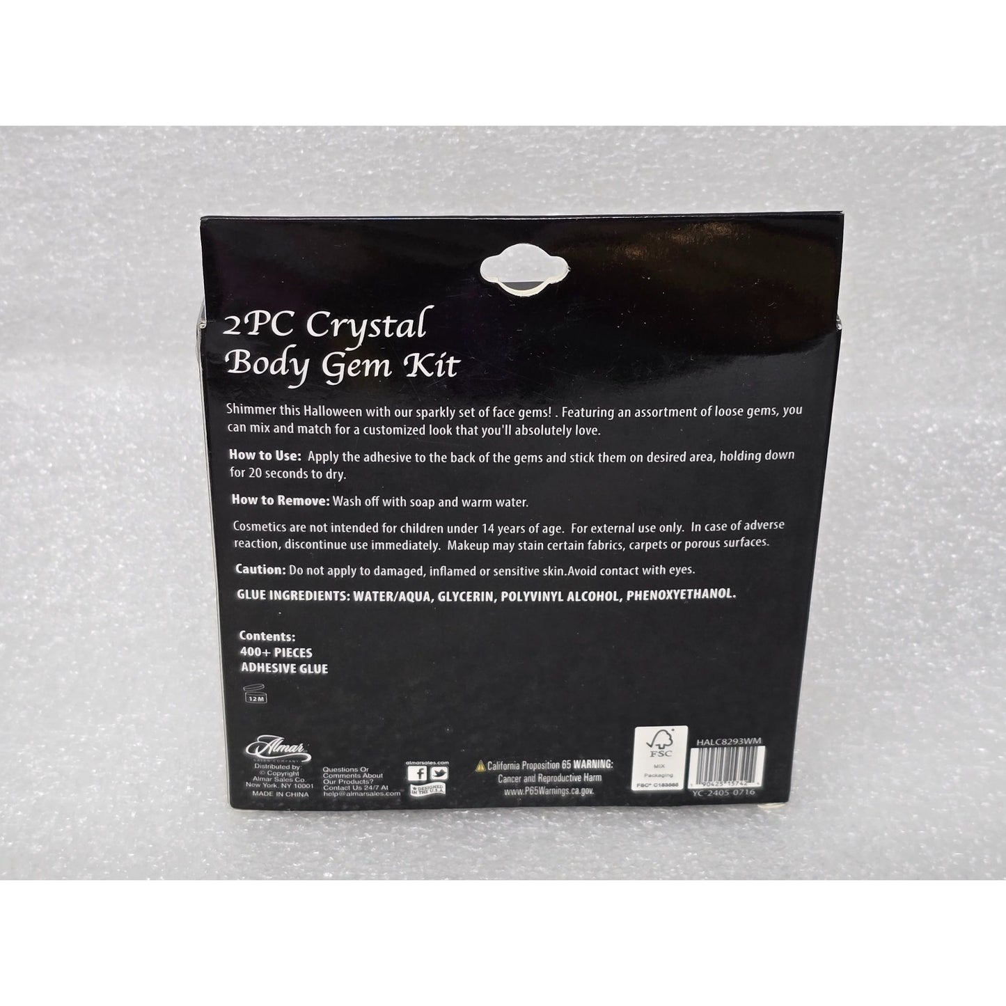 2 PC Crystal Body Gem Kit With Adhesive