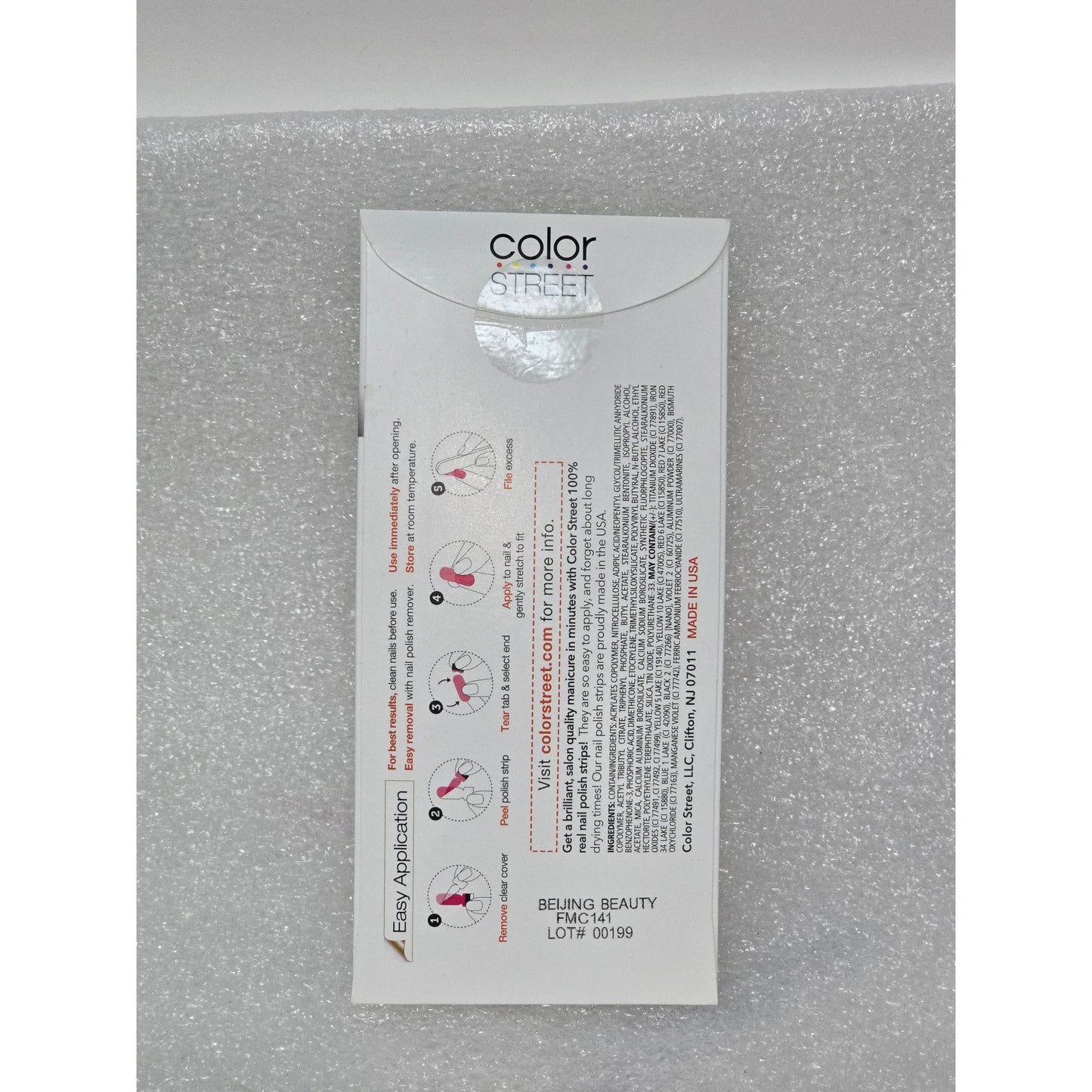 Color Street 100% Real Nail Polish Strips Beijing Beauty 16 Long-Lasting Strips