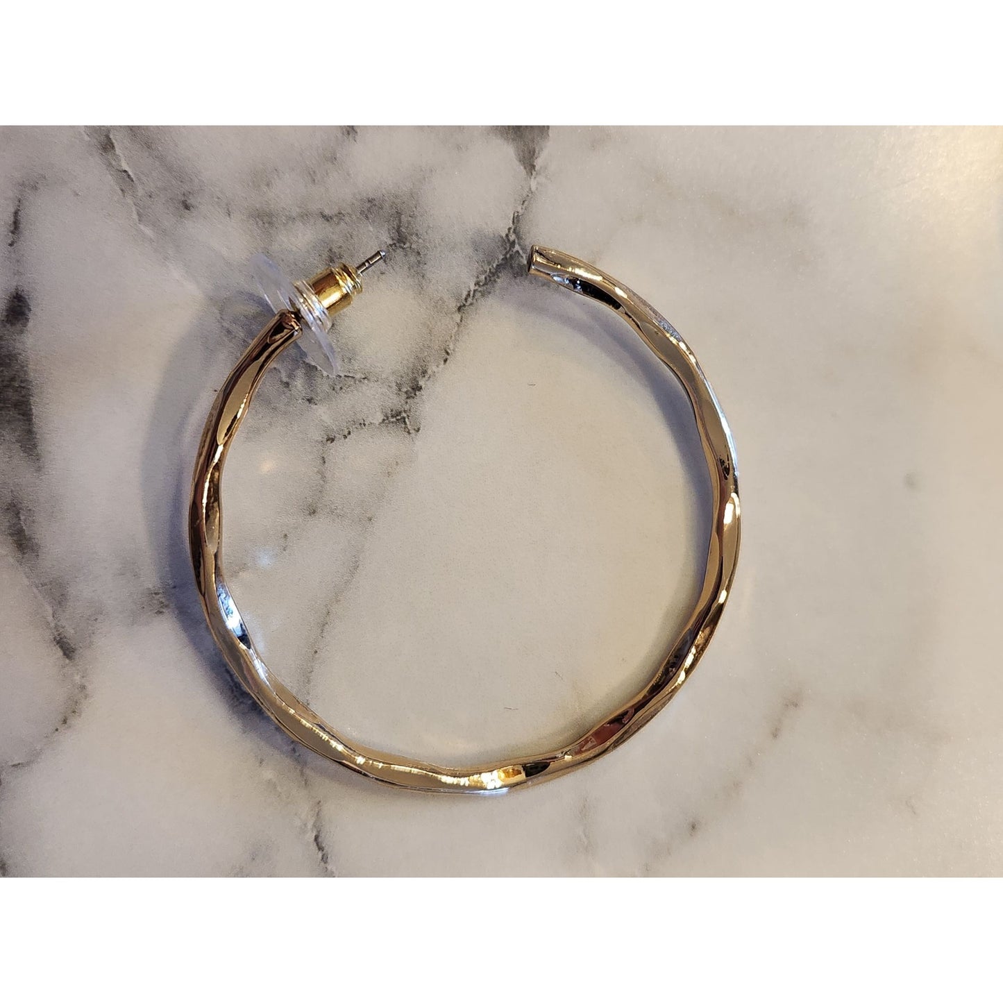Gold-Tone Gloria Vanderbilt Twisted Hoop Earrings With Secure Backings