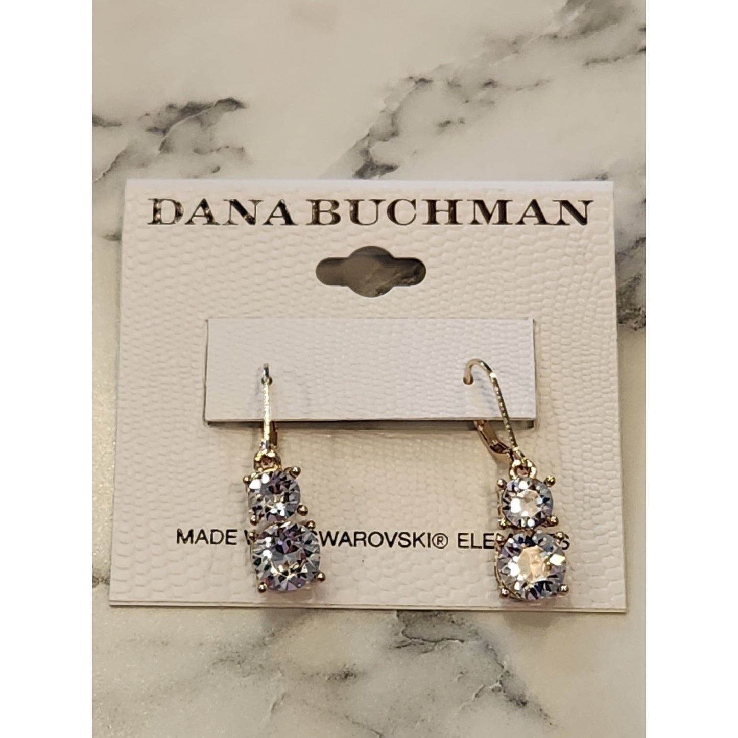 Dana Buchman Gold Tone Drop Earrings With Swarovski Elements
