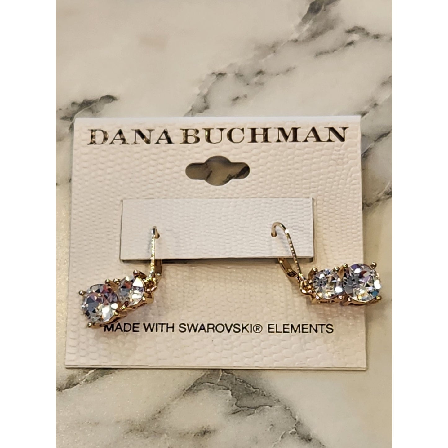Dana Buchman Gold Tone Drop Earrings With Swarovski Elements