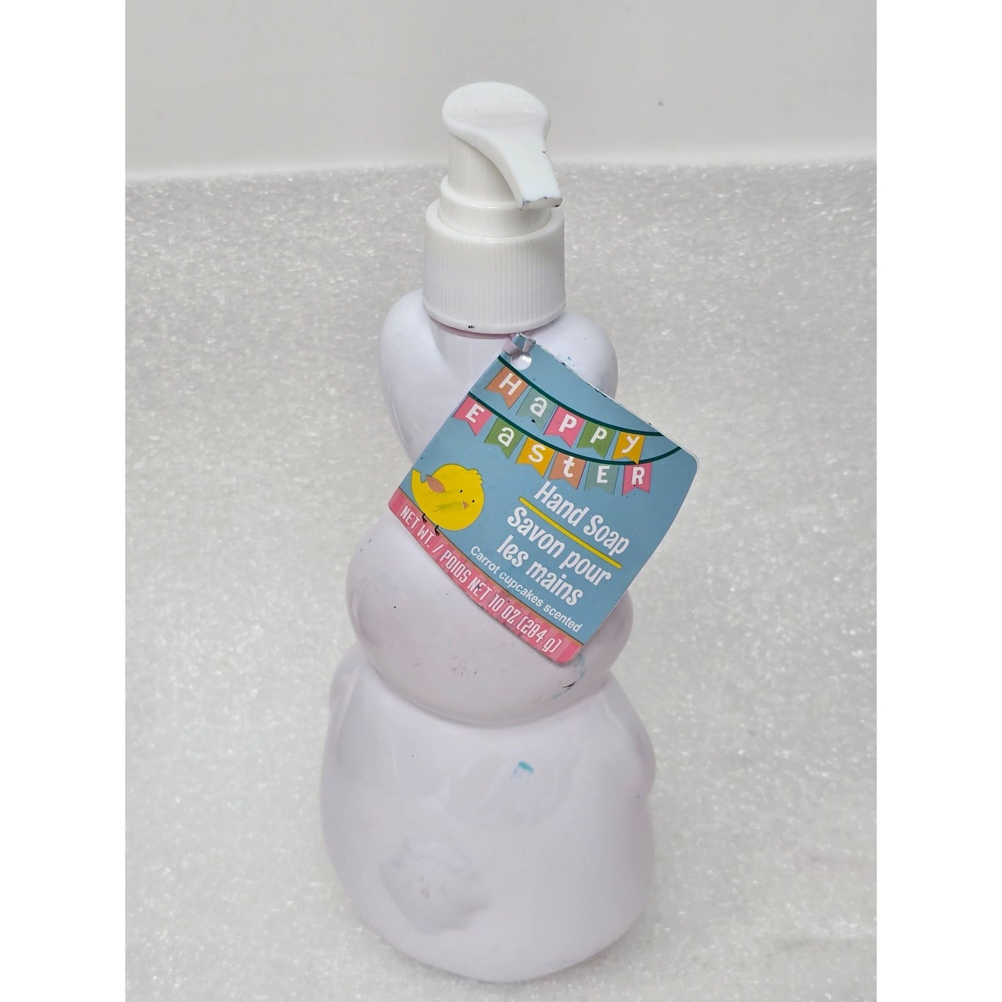 Easter Bunny Hand Soap Dispenser With Pump White & Pink Carrot Cupcakes Scented