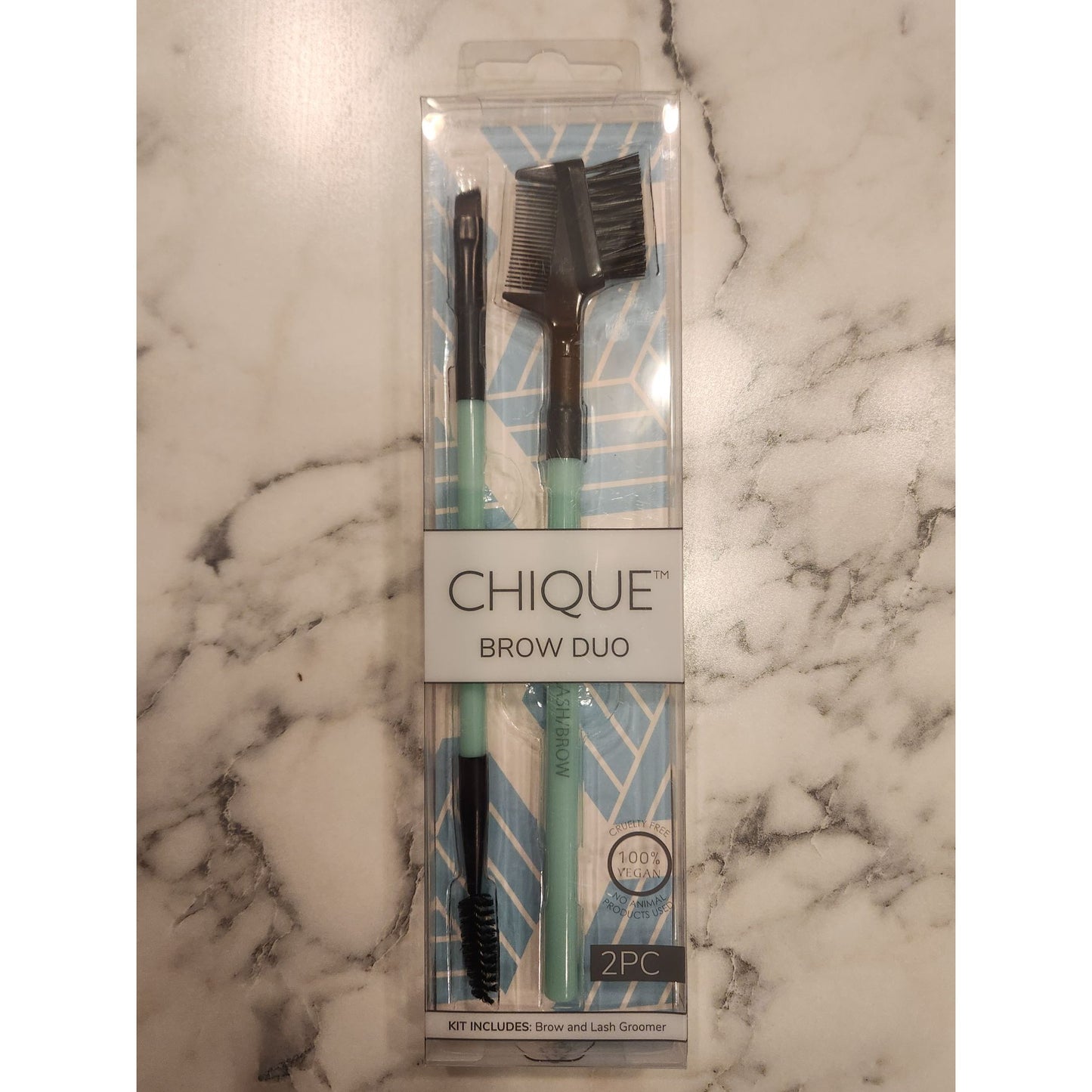 Chique 2-Piece Brow Duo Kit With Brow/Lash Brush & Groomer