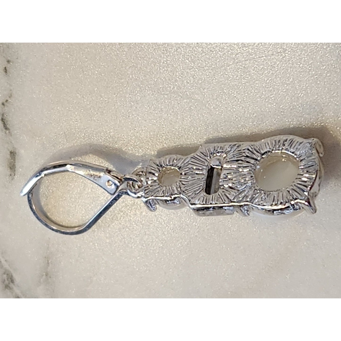 Napier Silver-Tone Earrings With Faux Pearl & Rhinestone Accents Lever Back