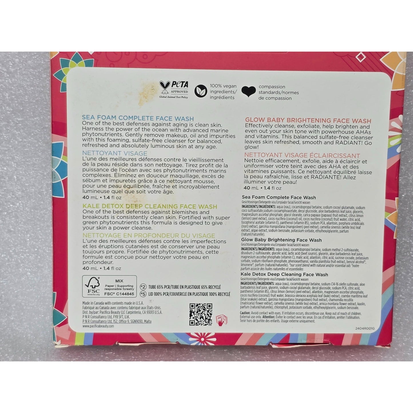 Pacifica Face Wash Stars Set Sea Foam Kale Detox Glow Baby Brightening