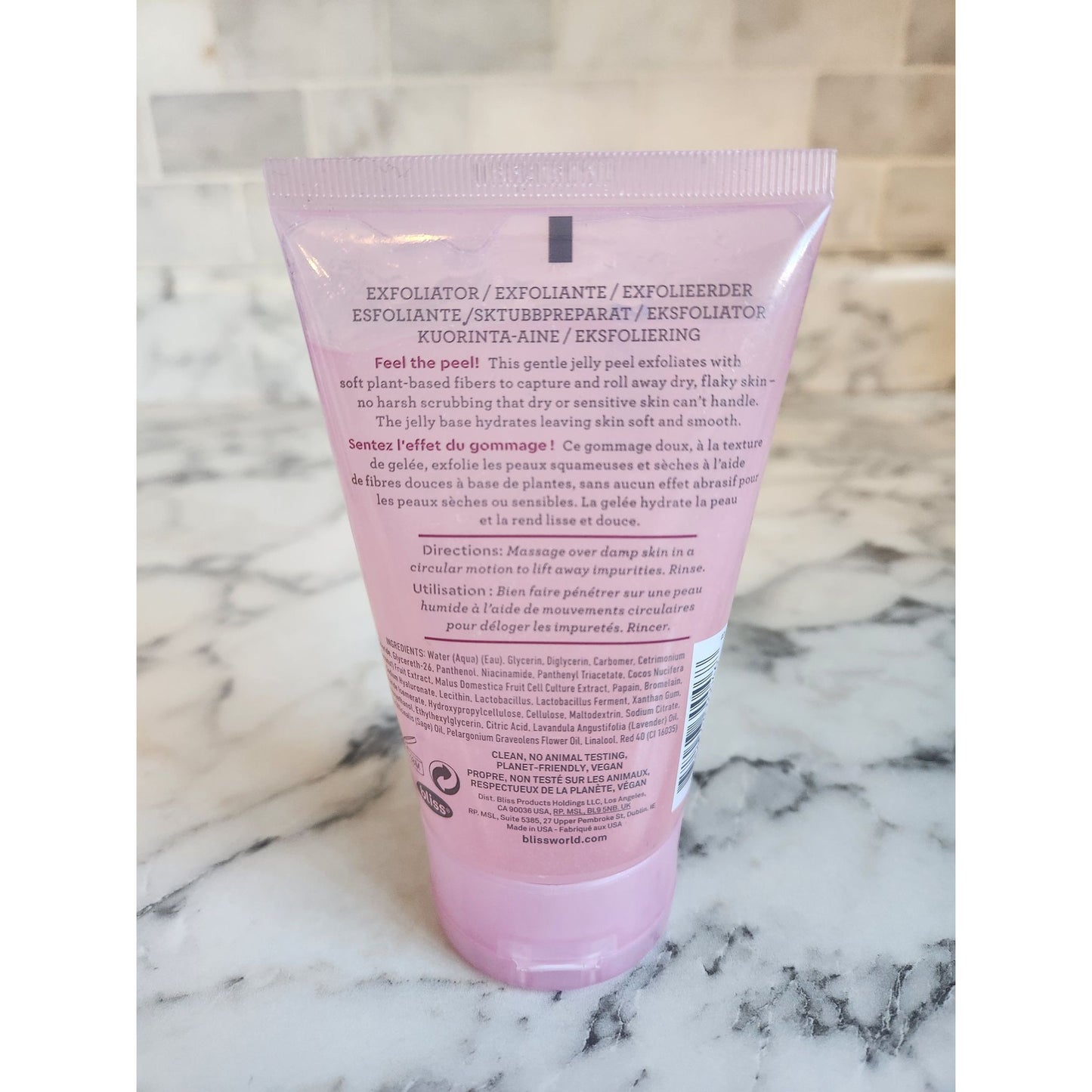 Bliss Jelly Glow Peel Gentle Exfoliator With Fruit Enzymes 120mL 4.0 Fl Oz