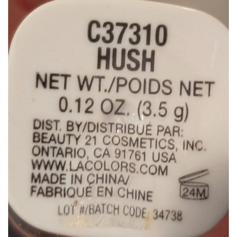 L.A. Colors Lipstick Hush C37310 0.12 Oz