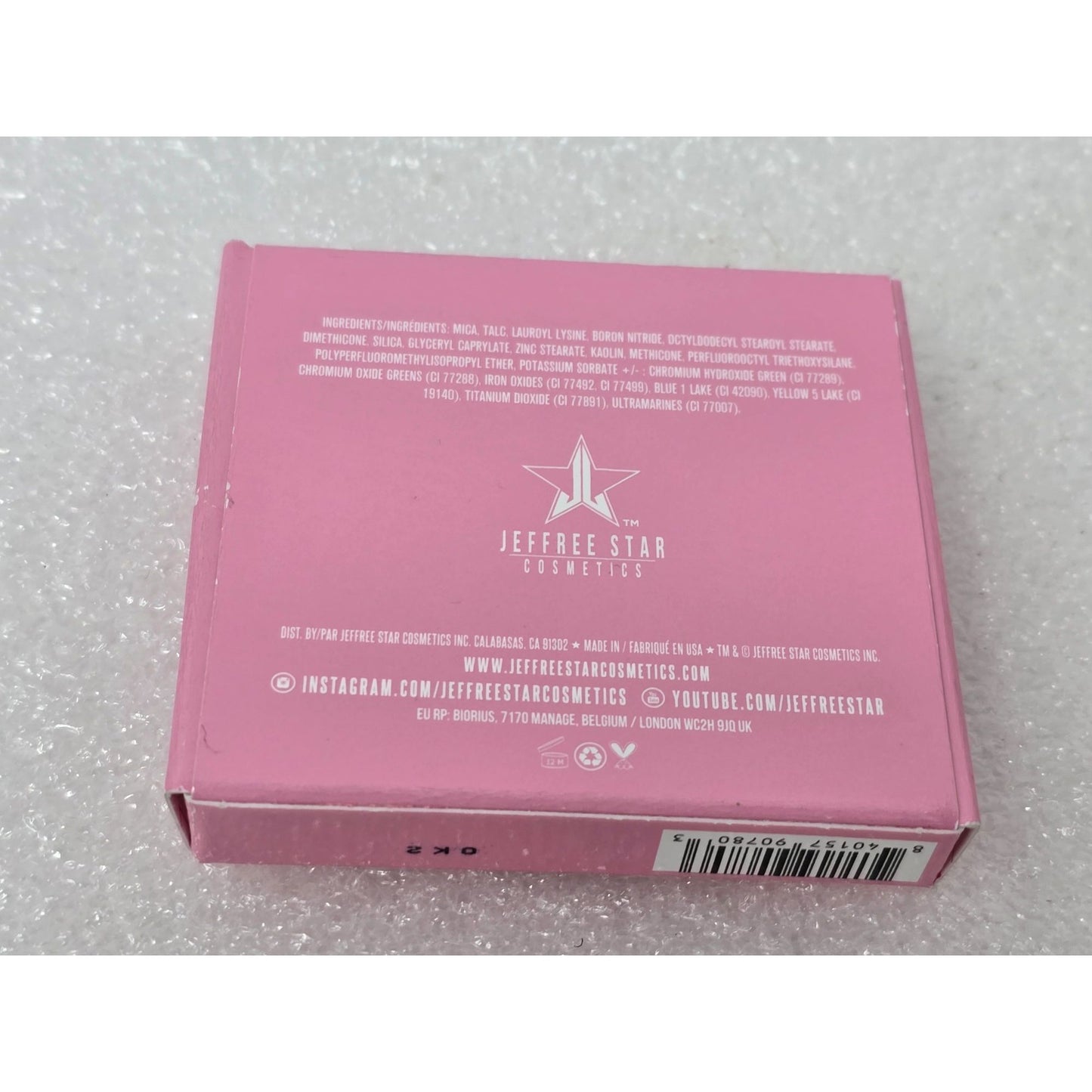 Jeffree Star Cosmetics Single Eyeshadow Jaded 0.05 Oz Pink Box