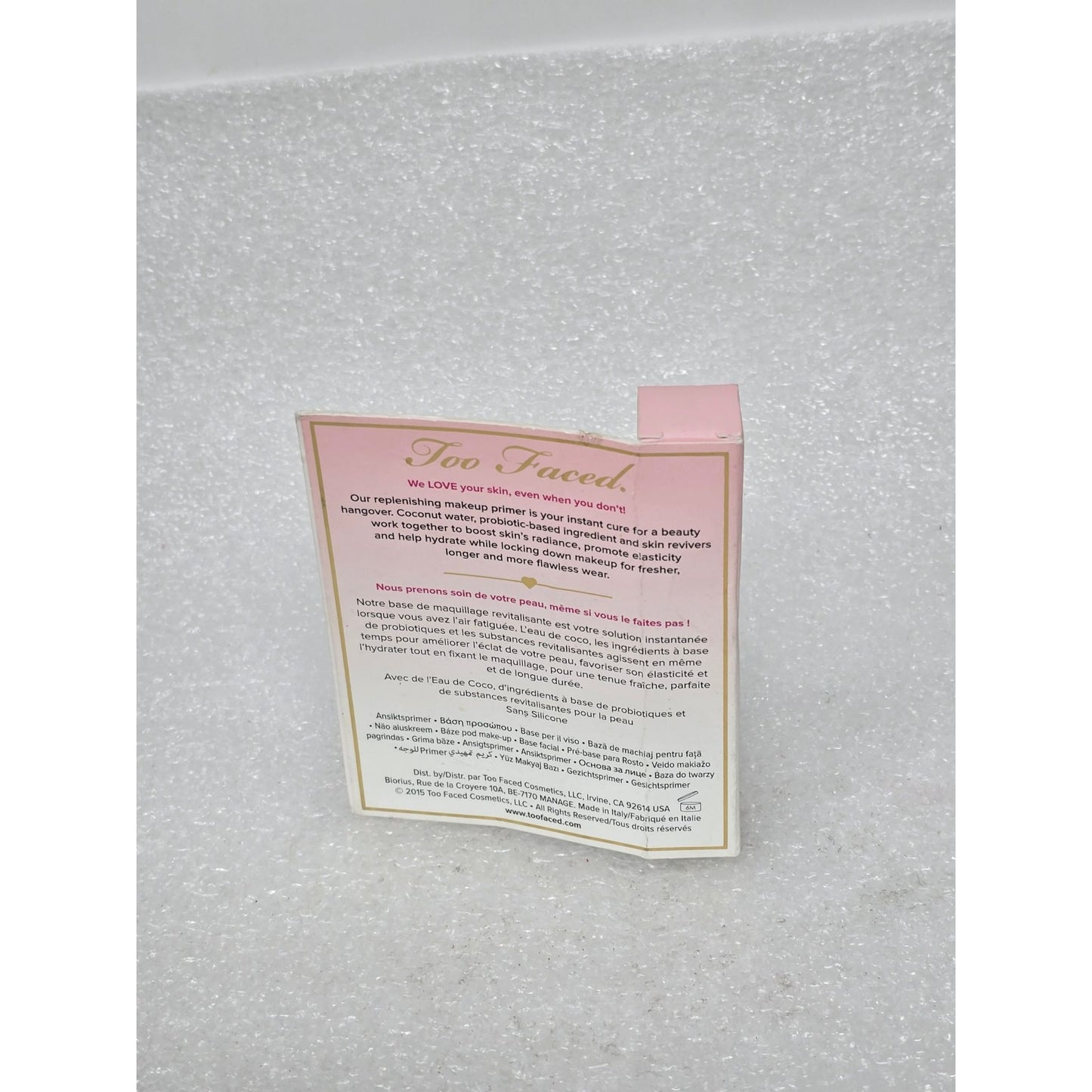 Too Faced Hangover Replenishing Face Primer .16oz Silicone-Free Travel Size