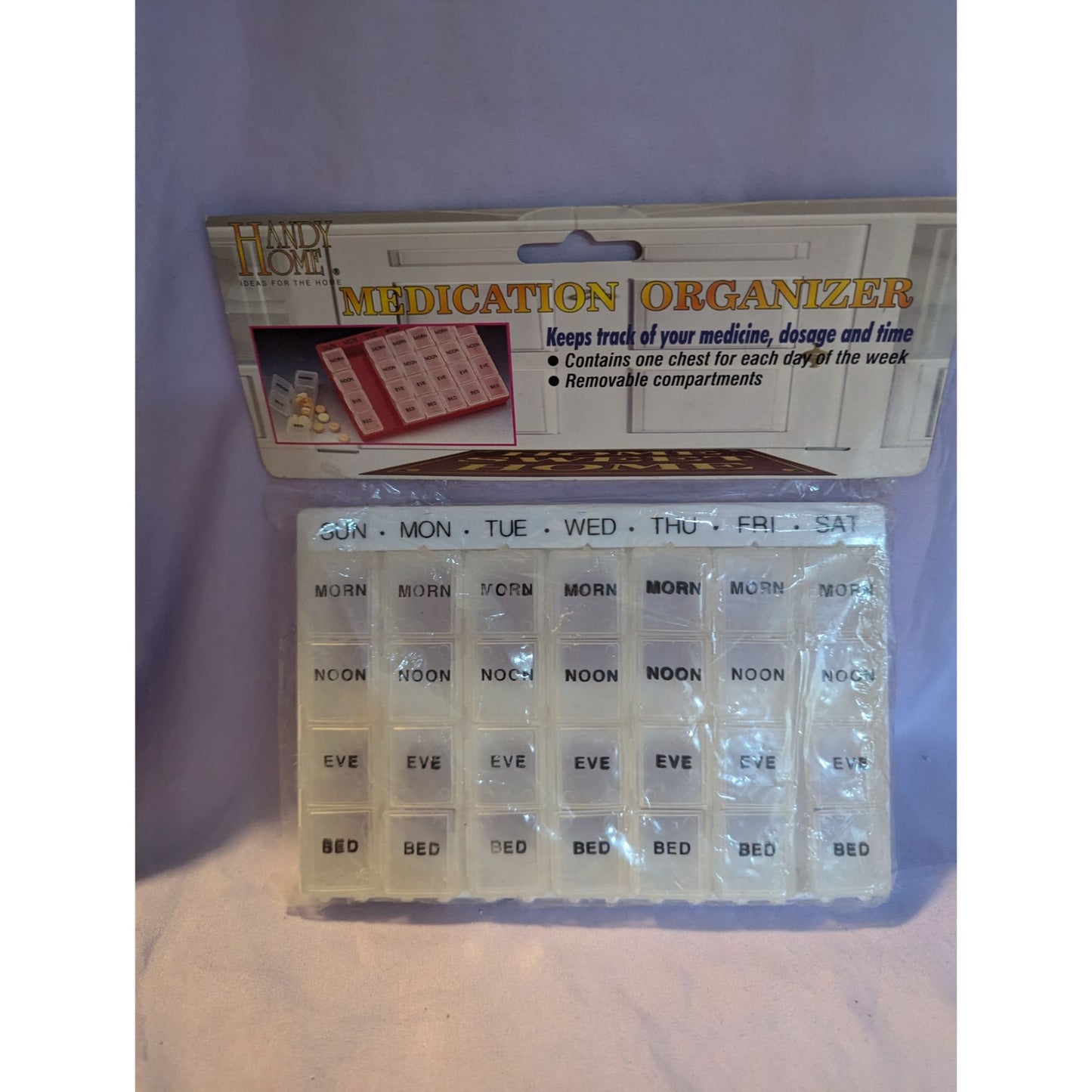 Handy Home Weekly Medication Organizer With Removable Compartments