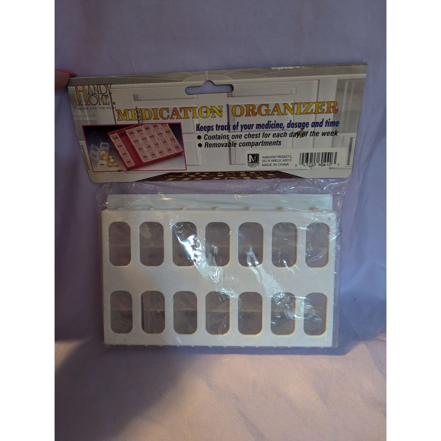 Handy Home Weekly Medication Organizer With Removable Compartments