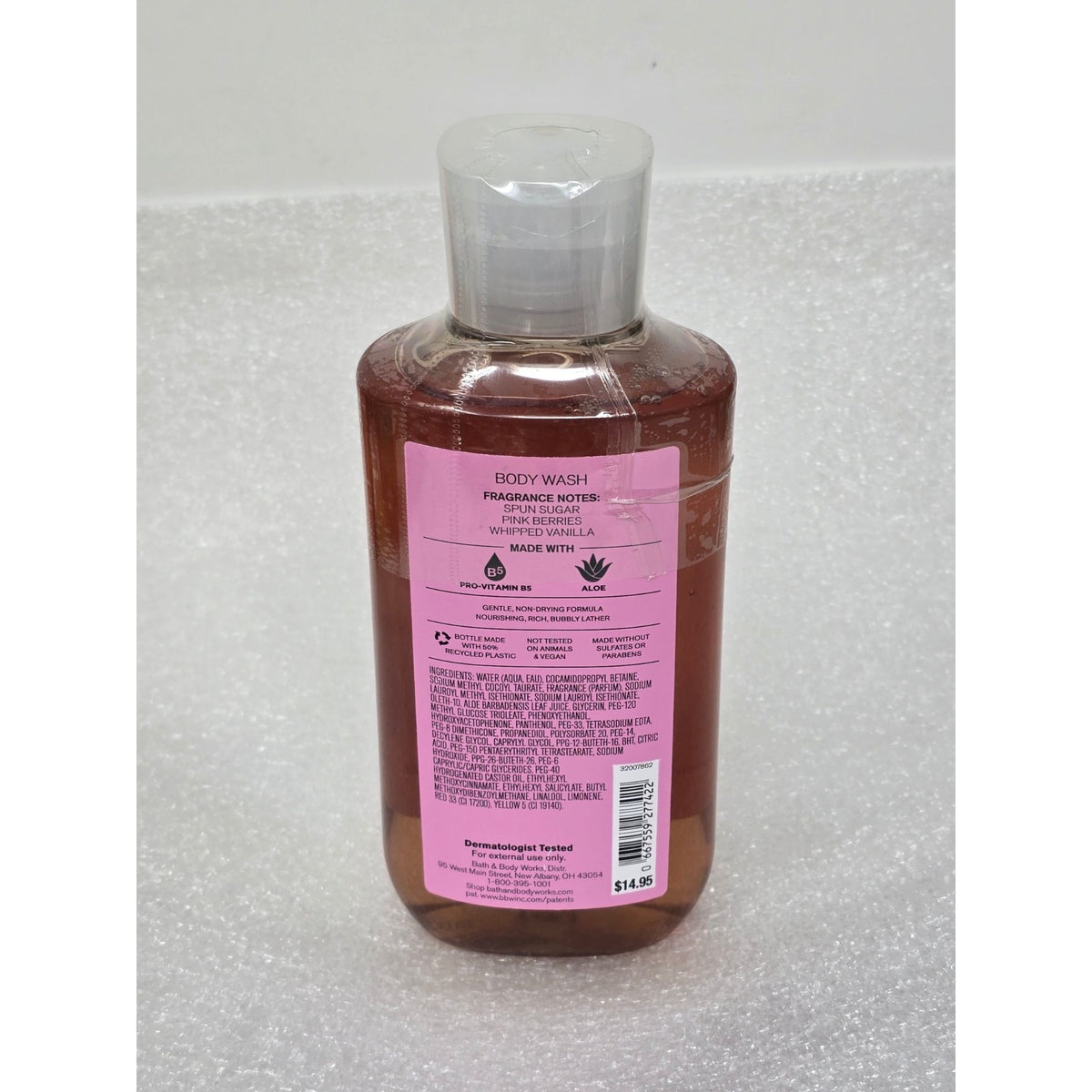 Bath & Body Works Cotton Candy Clouds Body Wash 10 oz With Pro-Vitamin B5 & Aloe