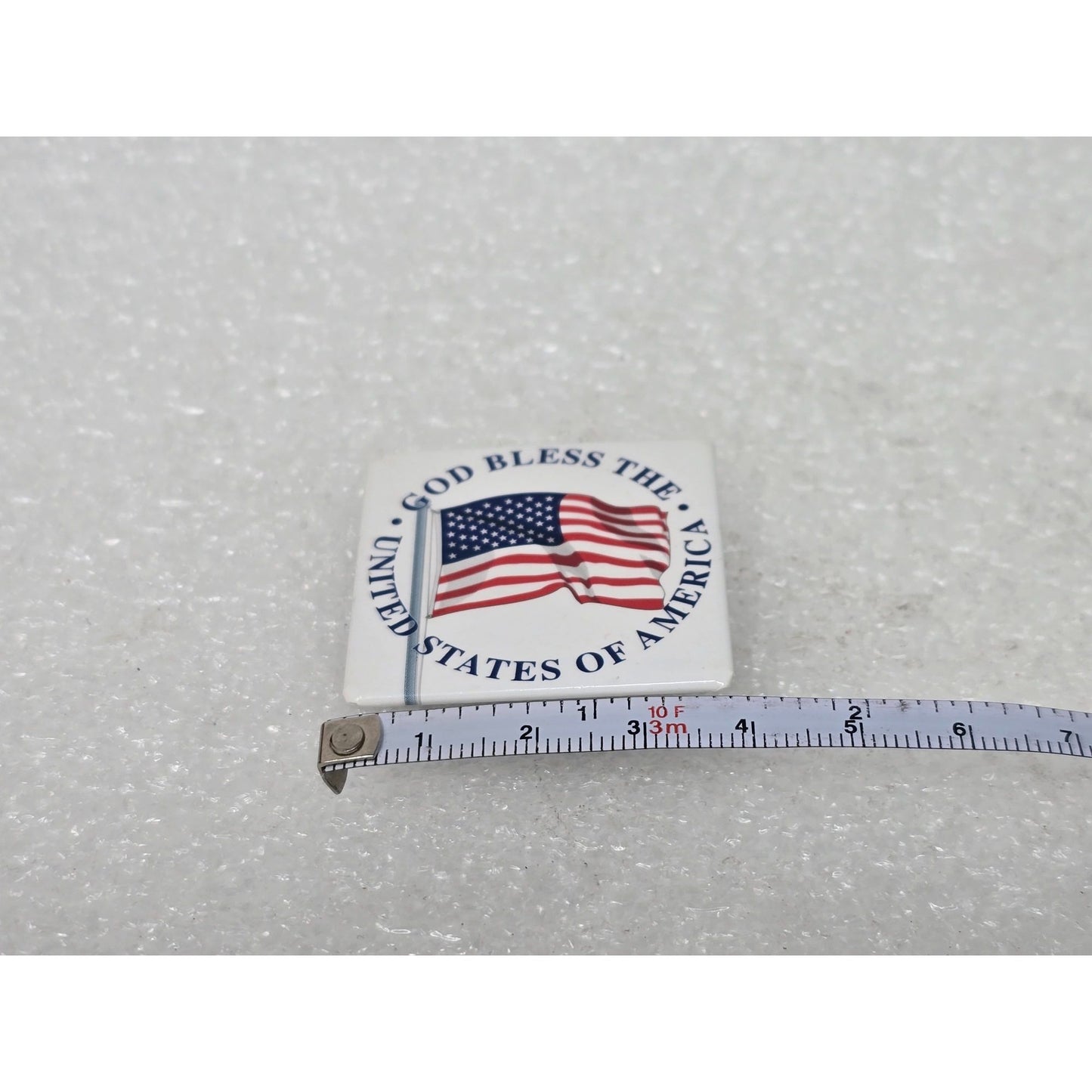 God Bless The USA American Flag Square Pin Badge United States of America