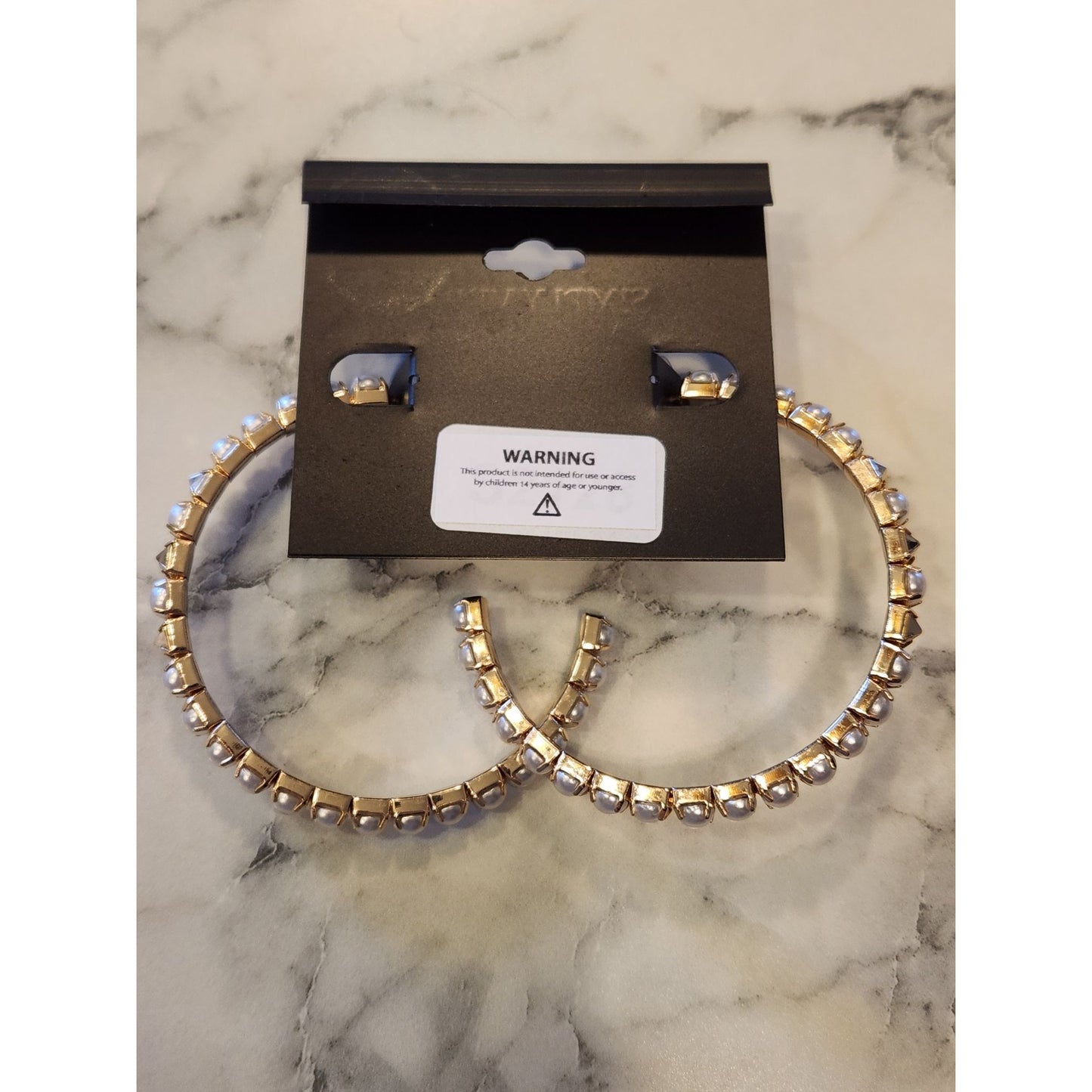 Simply Vera Vera Wang Gold-Tone & Faux Pearl Embellished Hoop Earrings