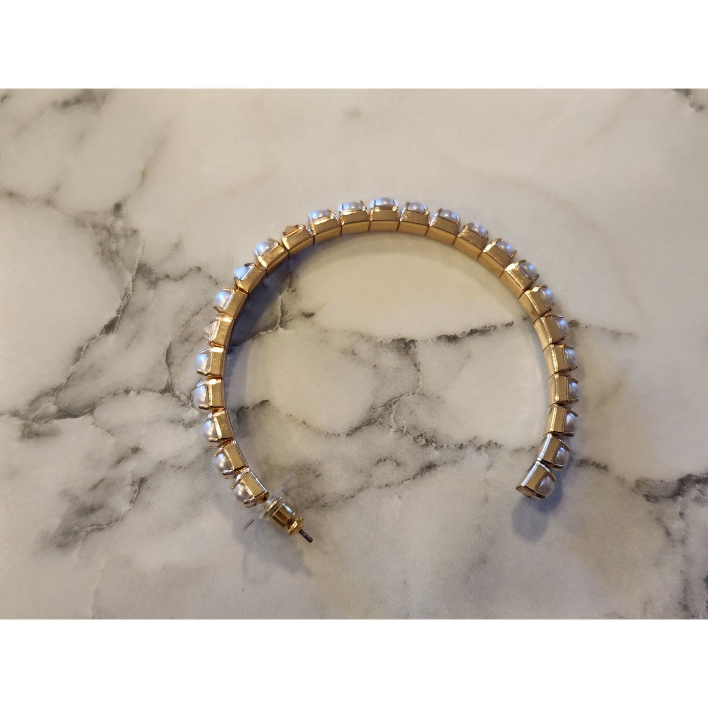 Simply Vera Vera Wang Gold-Tone & Faux Pearl Embellished Hoop Earrings
