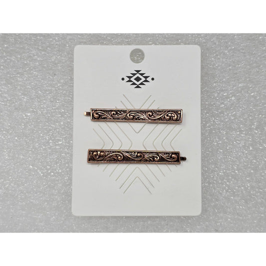 Copper Swirl Design Hair Pins Barrettes