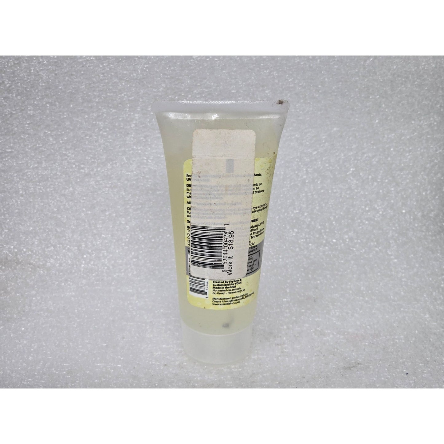 Create It Inc Work It Medium To Hard Holding Hair Gel Vitamin A & D 2 oz Travel