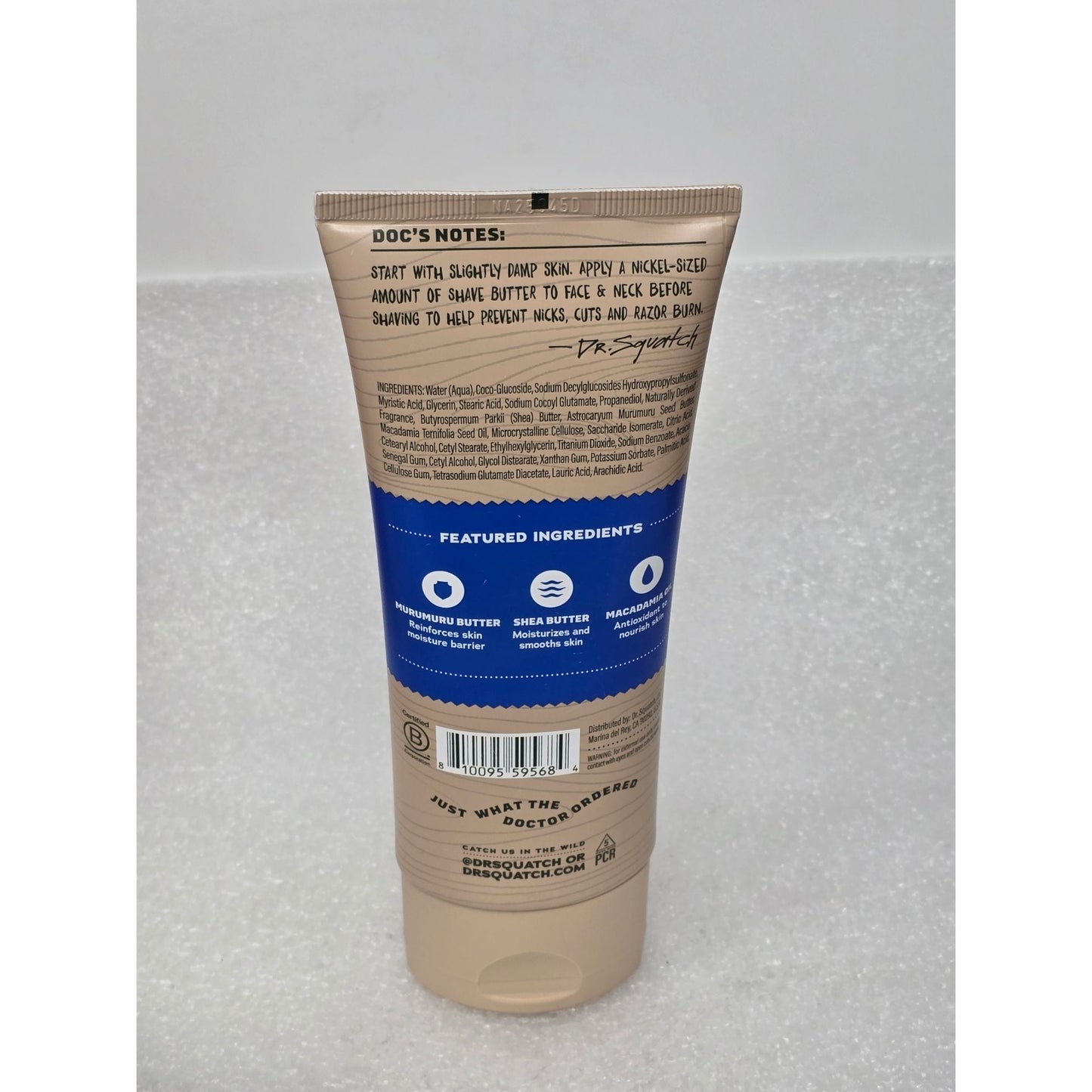 Dr. Squatch Mens Natural Easy Glide Shave Butter Fresh Falls 6 oz Sulfate-Free