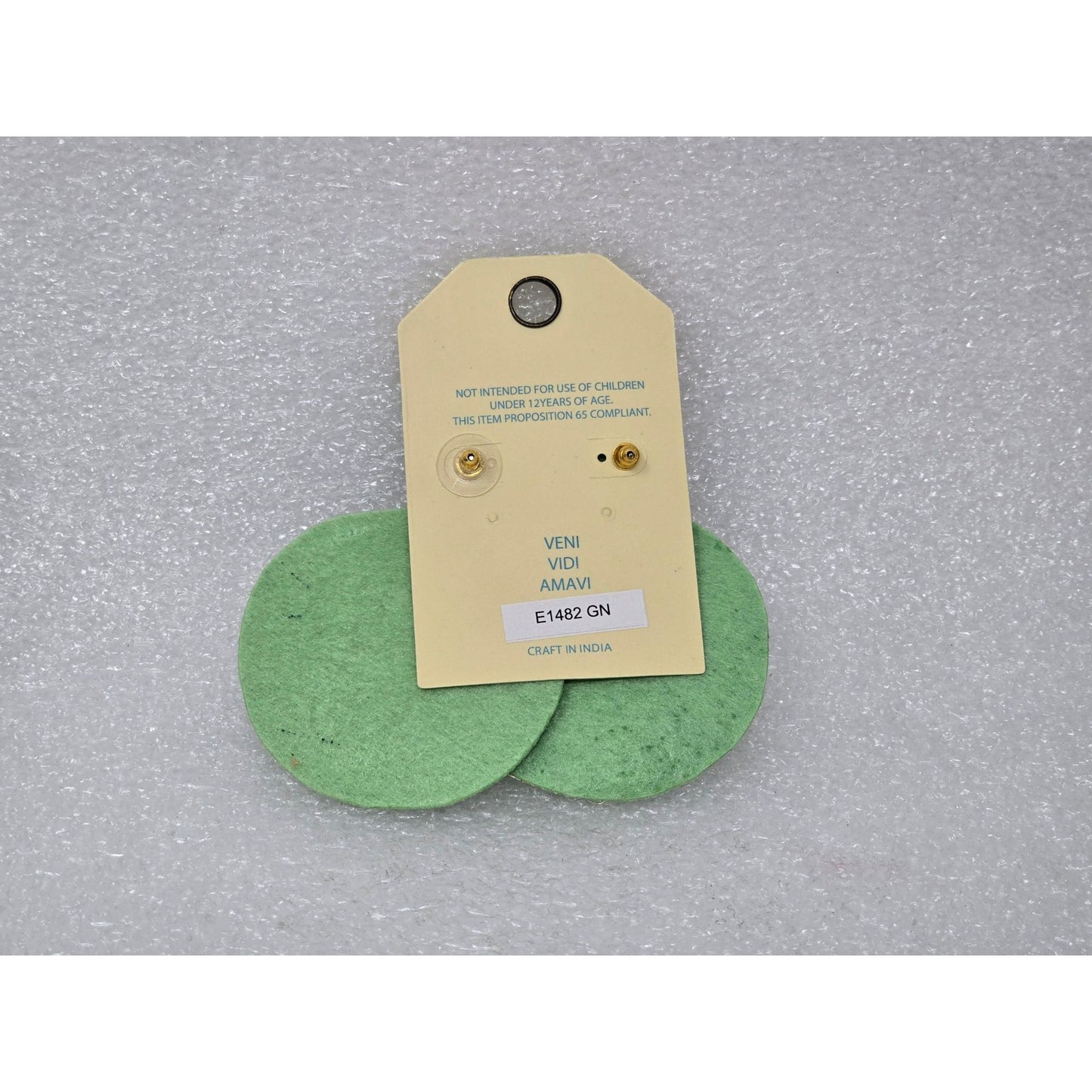 Handcrafted Ciel Beaded Green Round Earrings With Floral Design
