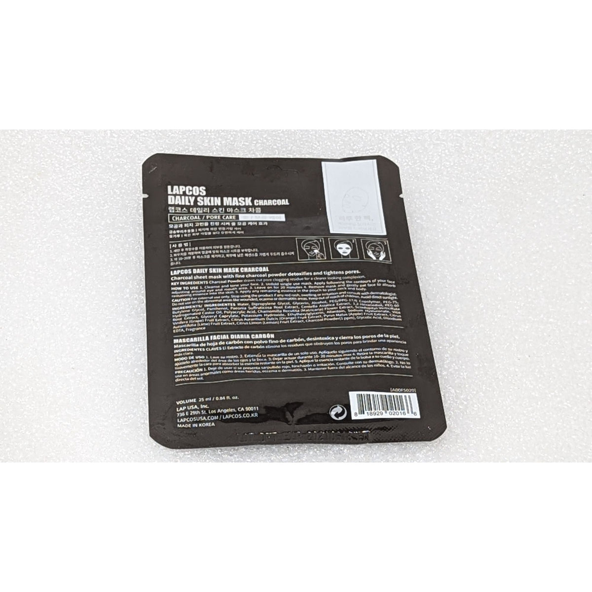 Lapcos Charcoal Pore Care Daily Skin Mask For Deep Cleansing & Tightening Pores