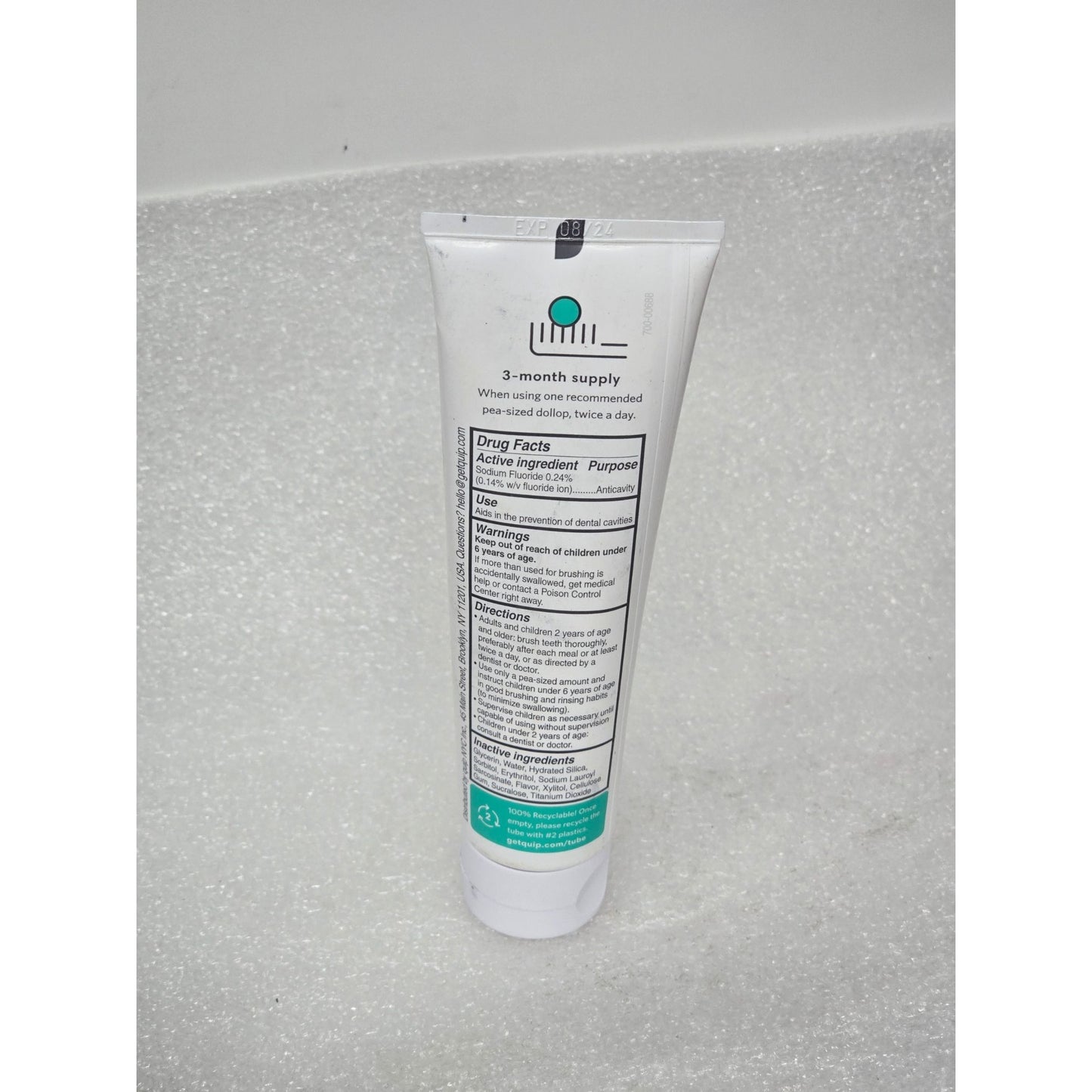 Quip Mint Anticavity Fluoride Toothpaste 4.6 Oz 3-Month Supply