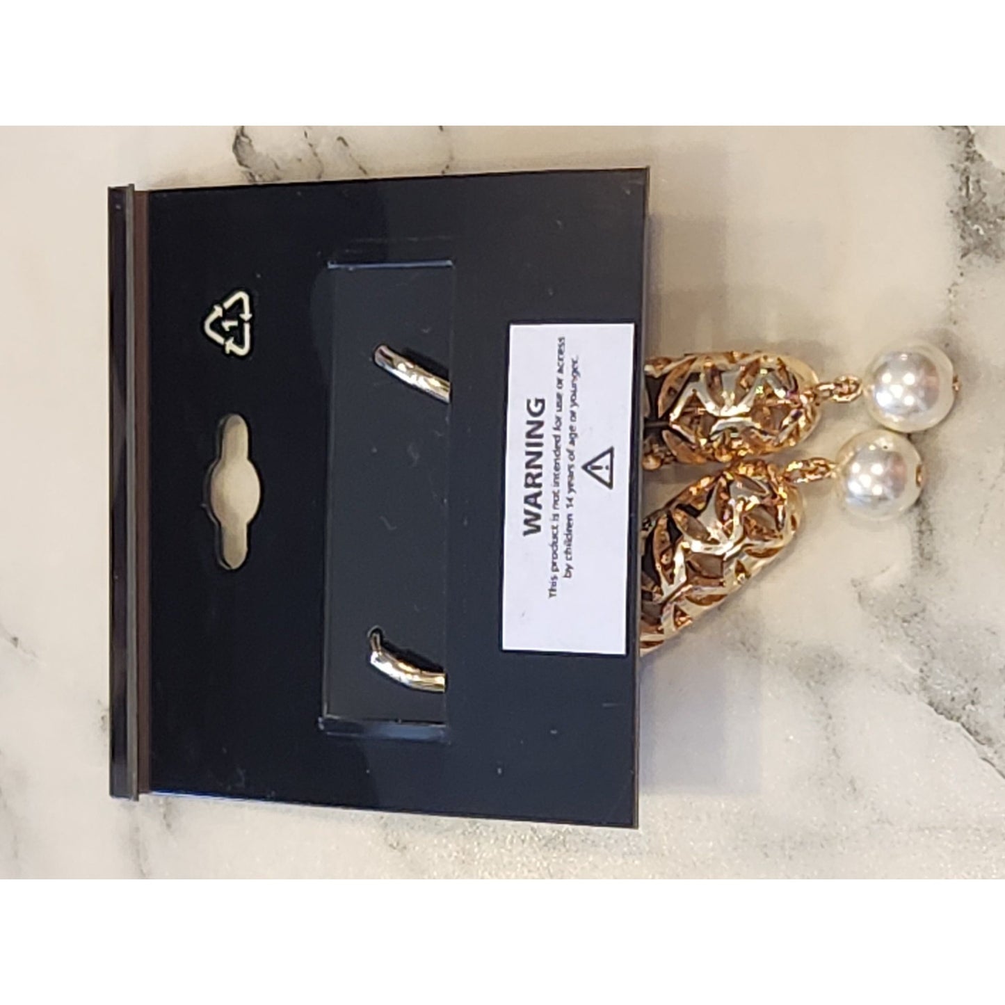 Anne Klein Gold-Tone Filigree Drop Earrings With Faux Pearl Accent