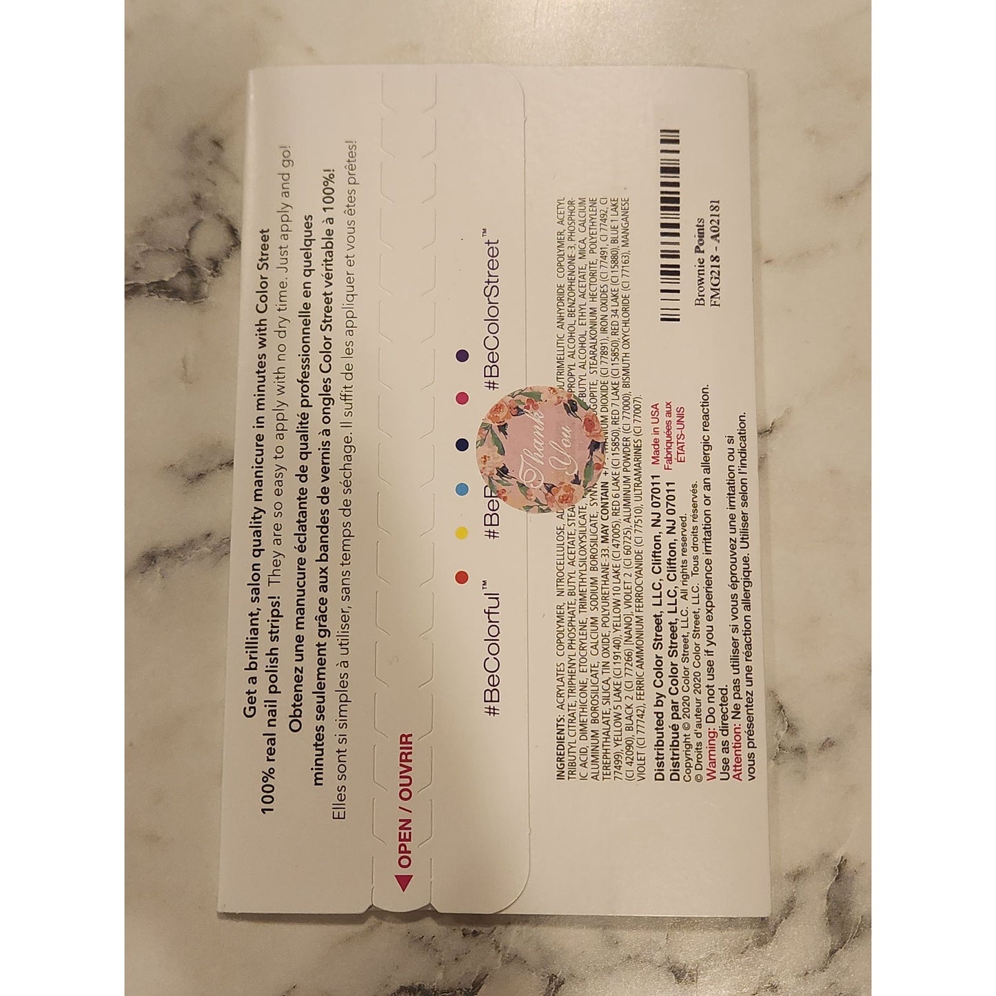 Color Street 100% Real Nail Polish Strips Brownie Points