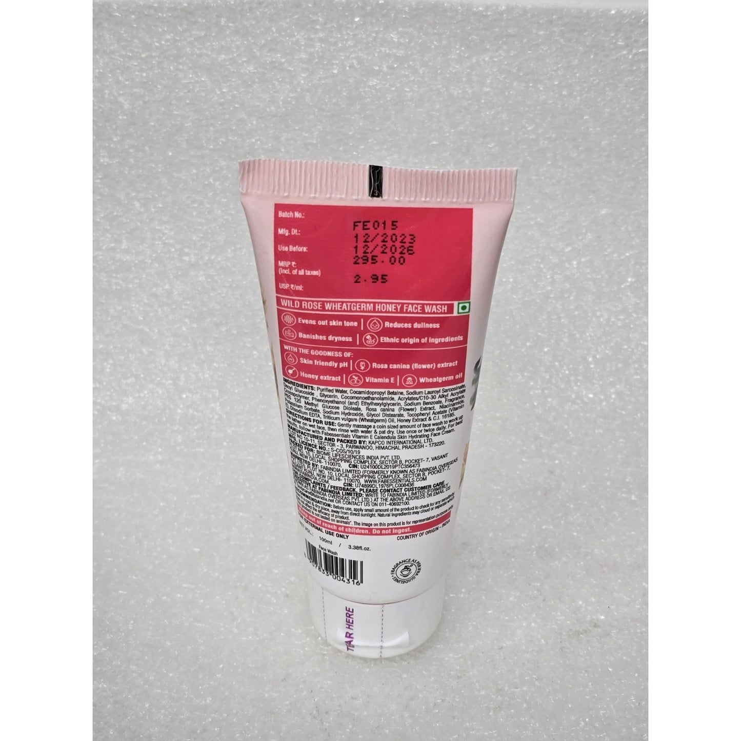 Fabindia Fab Essentials Wild Rose Wheat Germ Honey Face Wash 100ml Hydrating