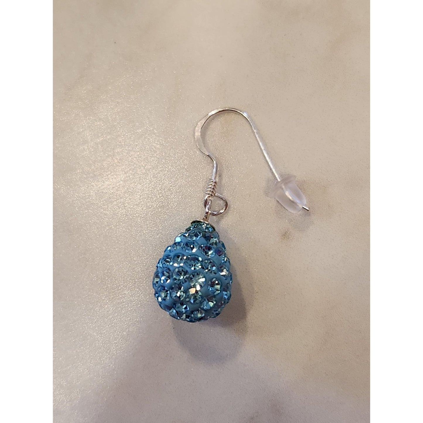 Sterling Silver Blue Crystal Drop Earrings