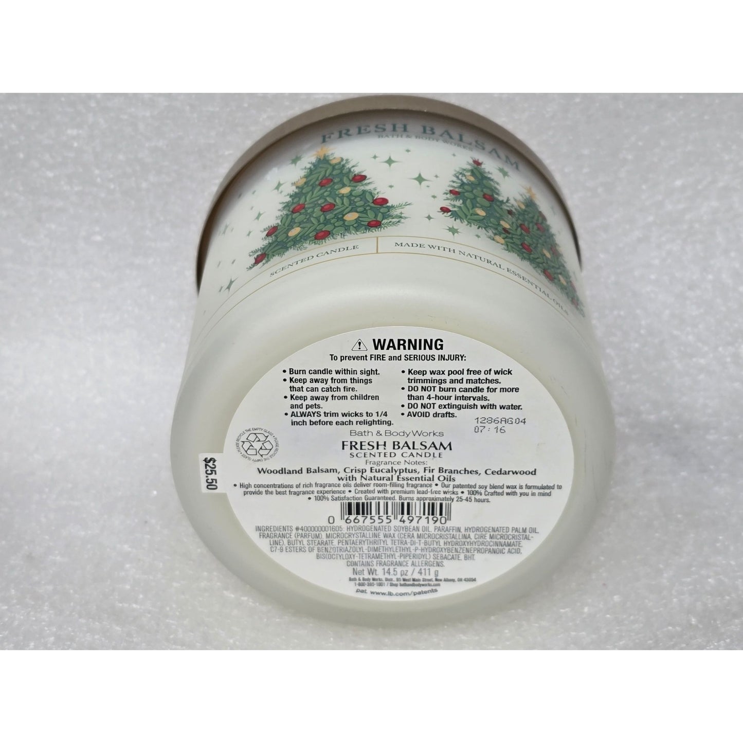 Bath & Body Works Fresh Balsam 3-Wick Scented Candle With Natural Essential Oils