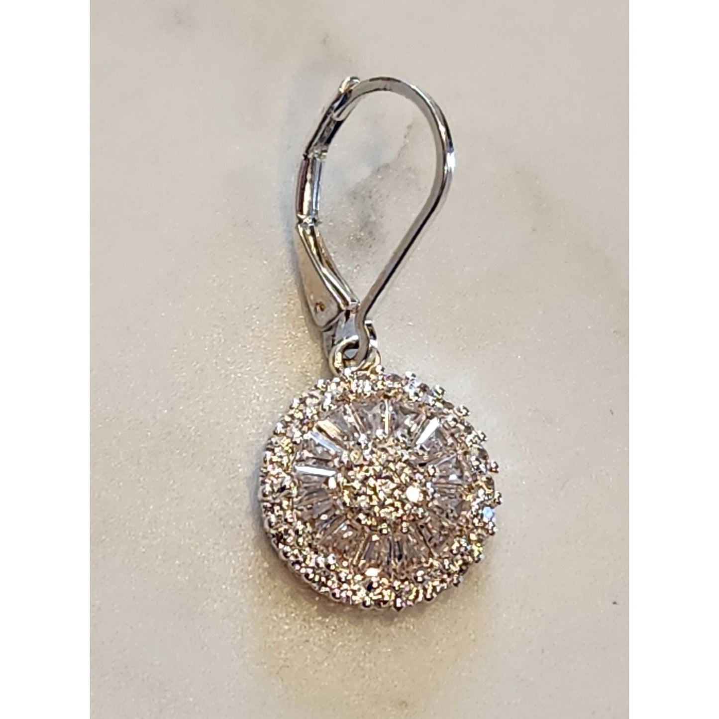 Napier Silver-Tone Leverback Earrings With Crystal Accents